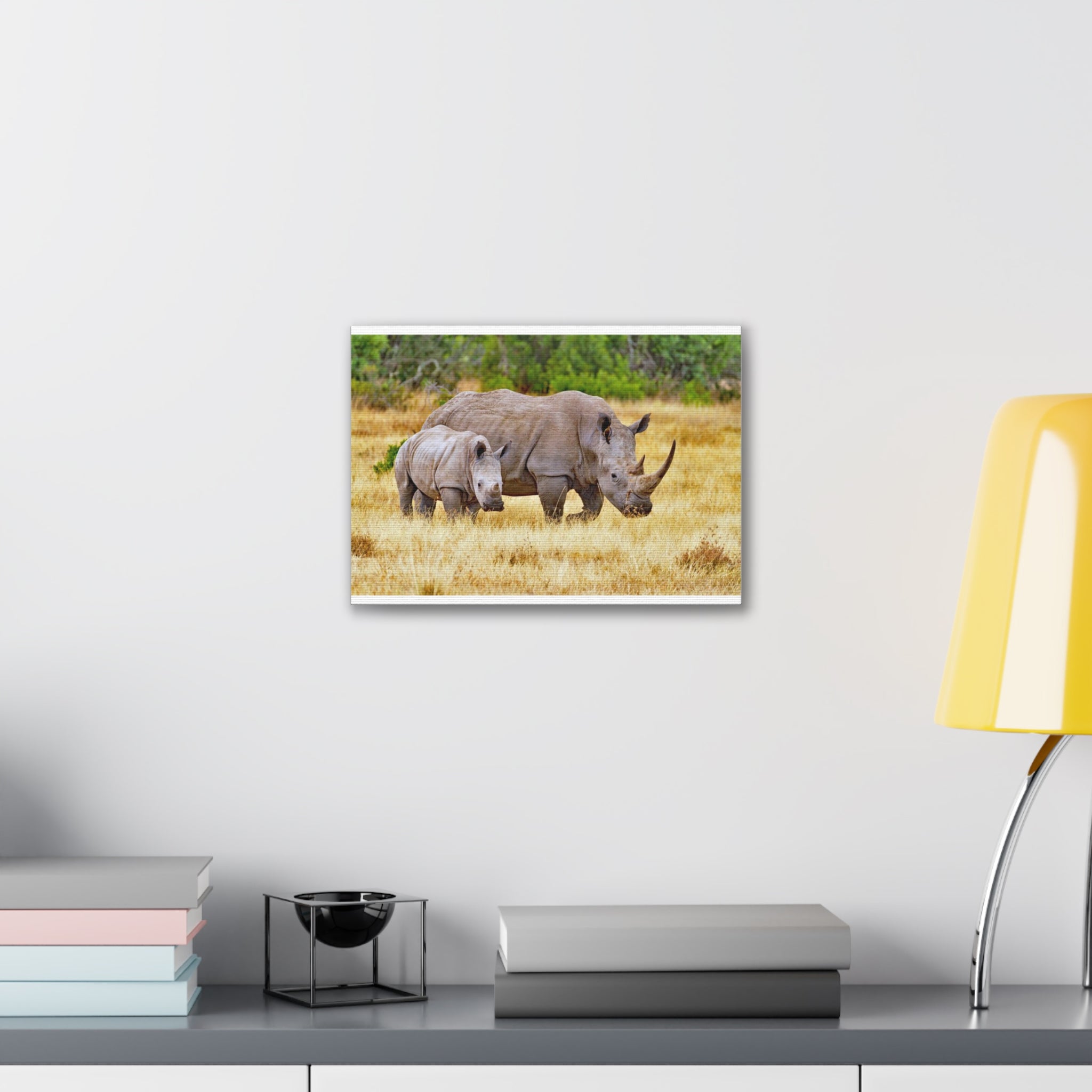 Painting Africa Rhino Canvas Stretched, 0.75"