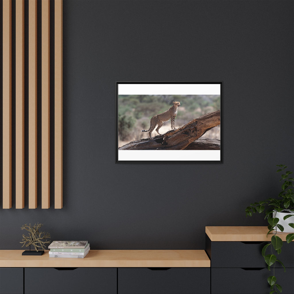 Painting Cheetah Matte Canvas, Framed (Multi-color)