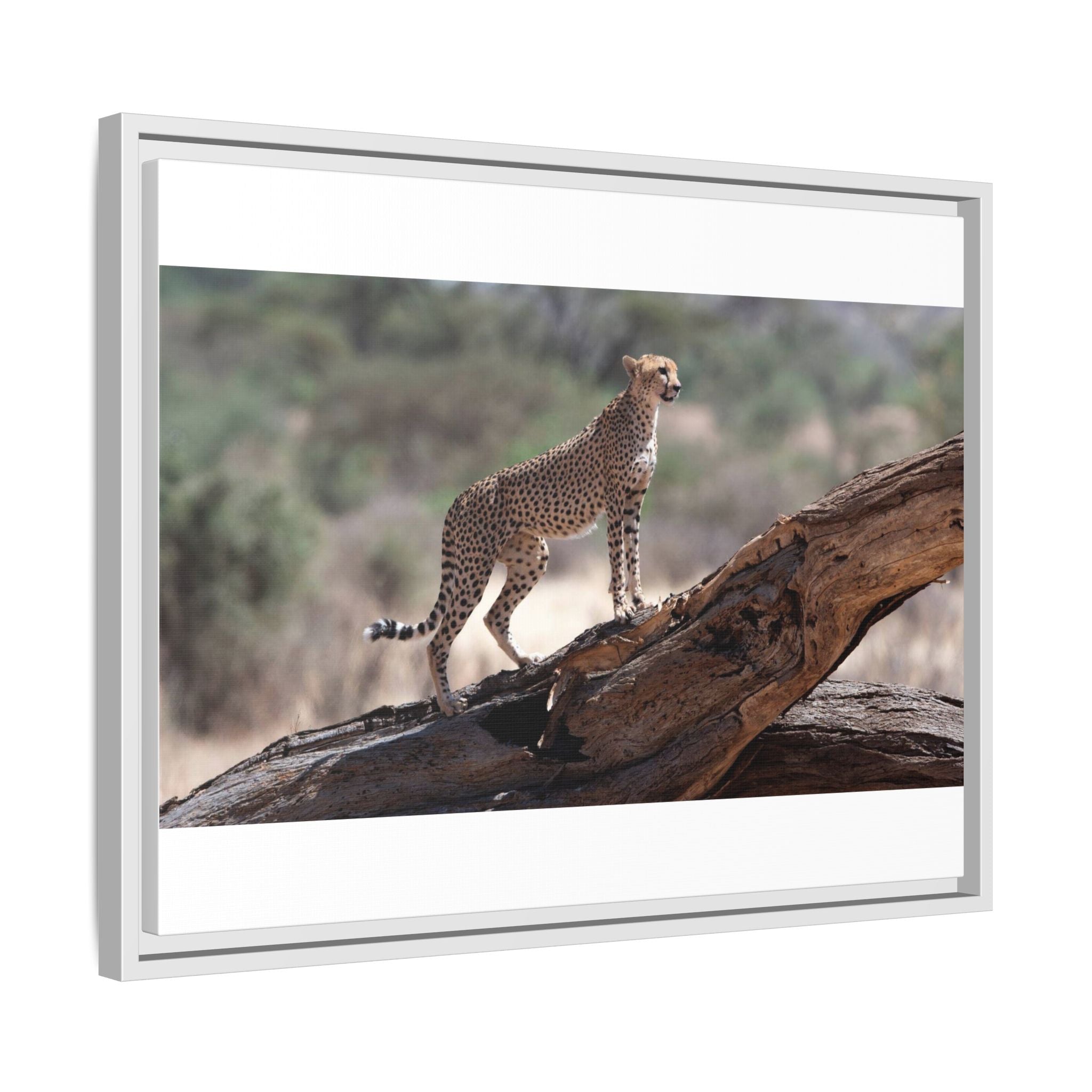 Painting Cheetah Matte Canvas, Framed (Multi-color)