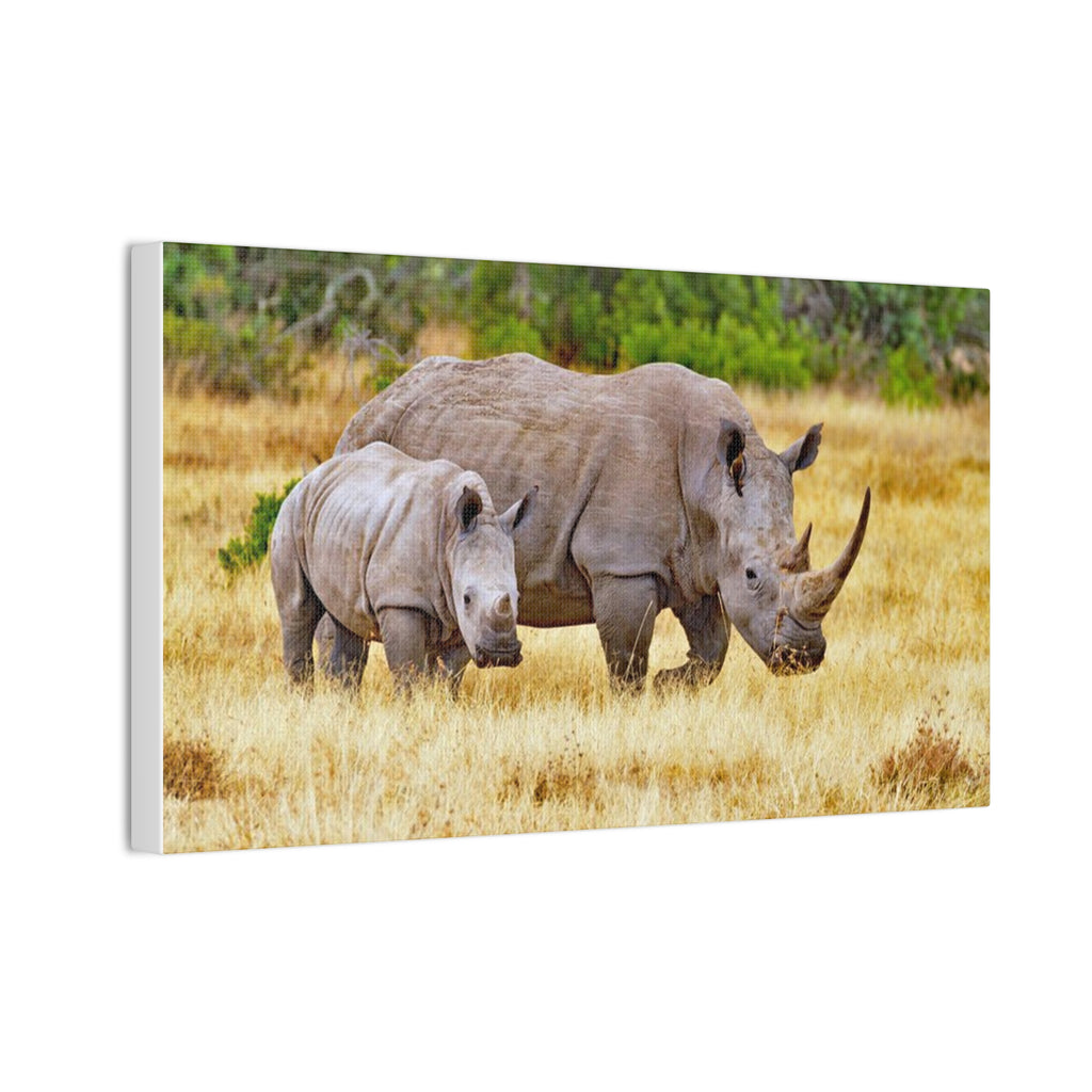 Painting Africa Rhino Canvas Stretched, 0.75"