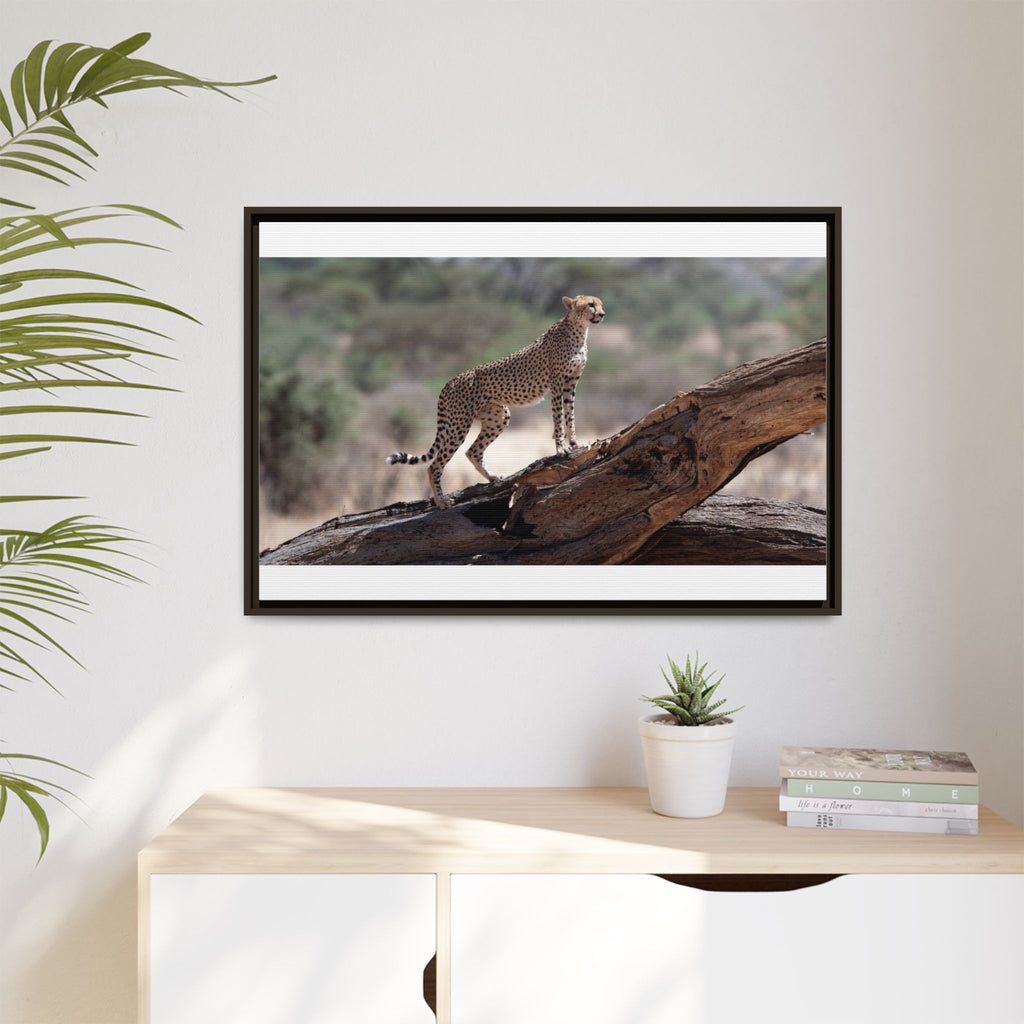 Painting Cheetah Matte Canvas, Framed (Multi-color)