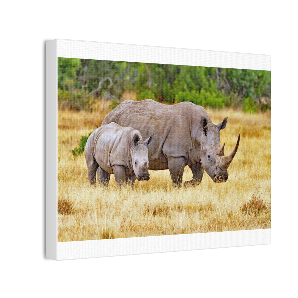 Painting Africa Rhino Canvas Stretched, 0.75"