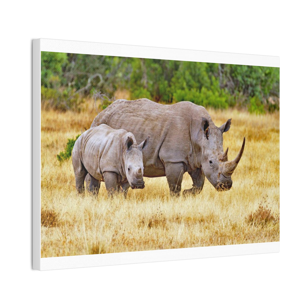 Painting Africa Rhino Canvas Stretched, 0.75"