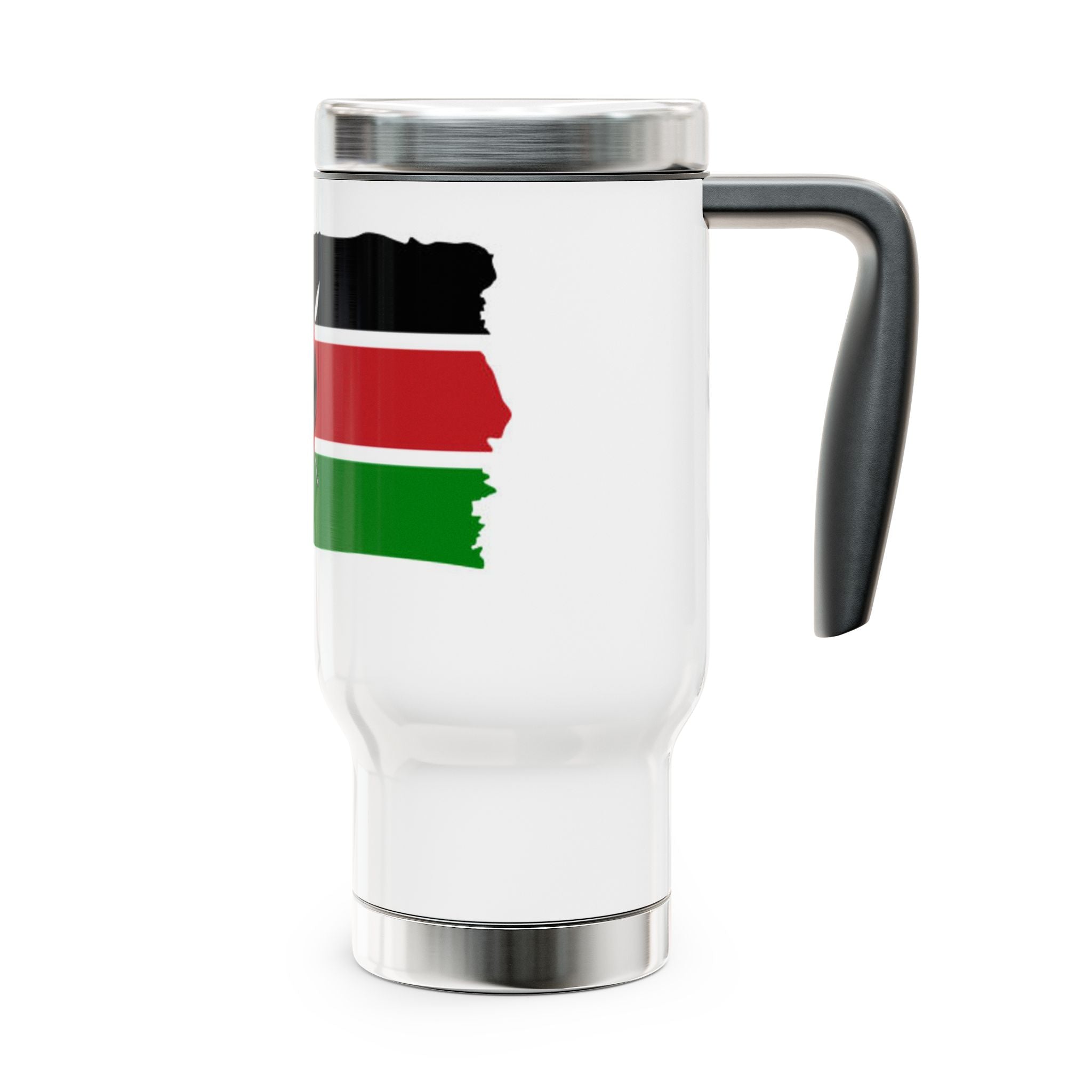 Kenya Flag Stainless Stl Travel Mug with Handle, 14oz