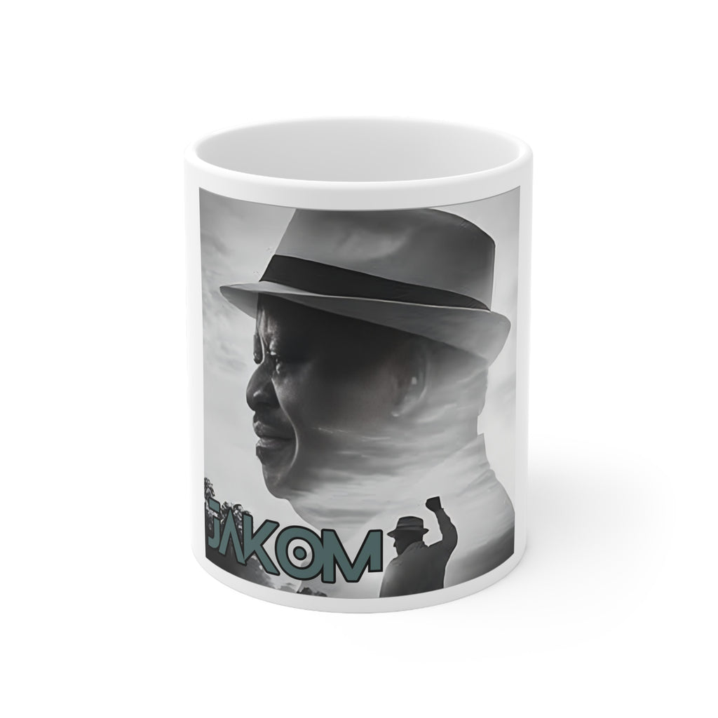Raila Jakom 2 White Ceramic Mug, 11oz