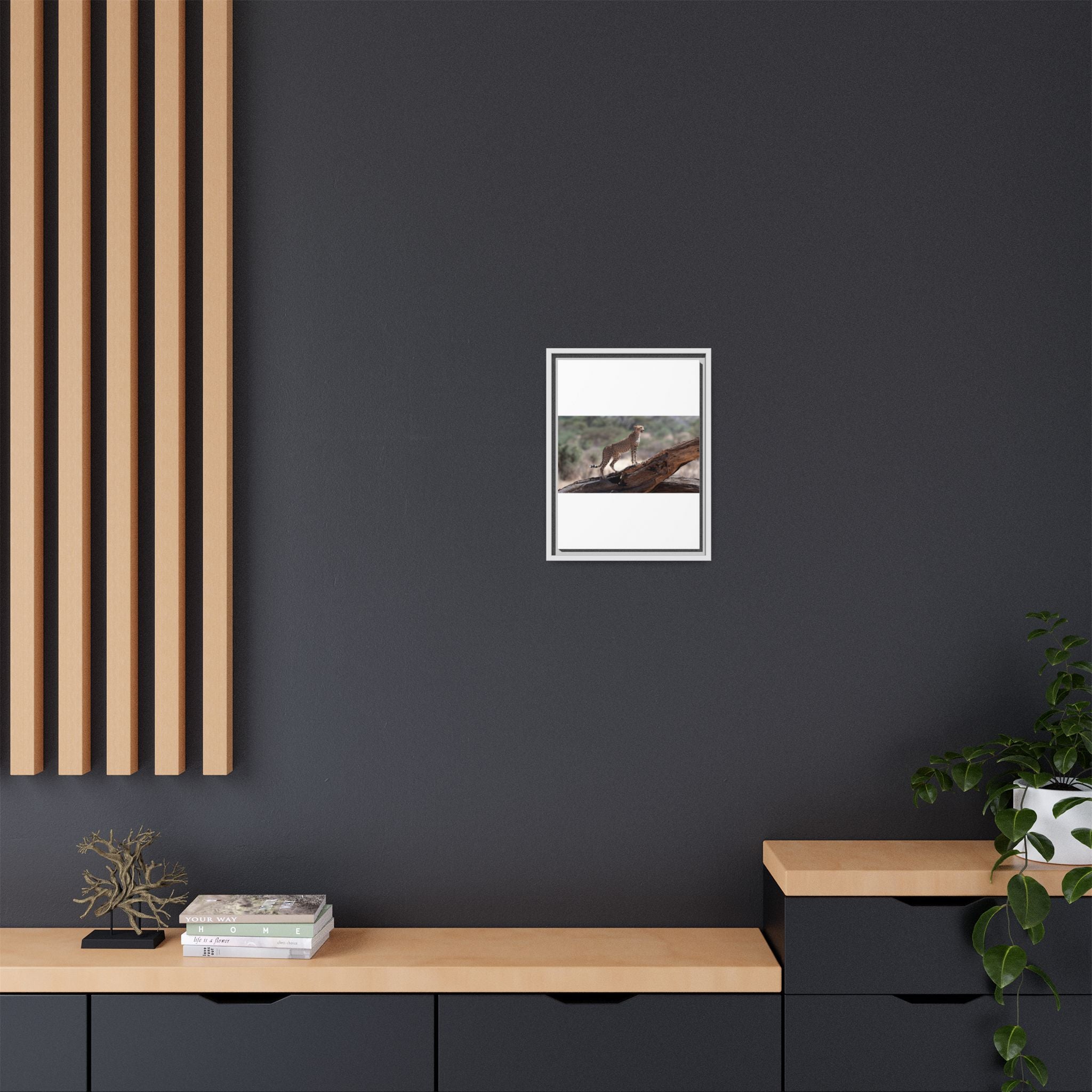 Painting Cheetah Matte Canvas, Framed (Multi-color)