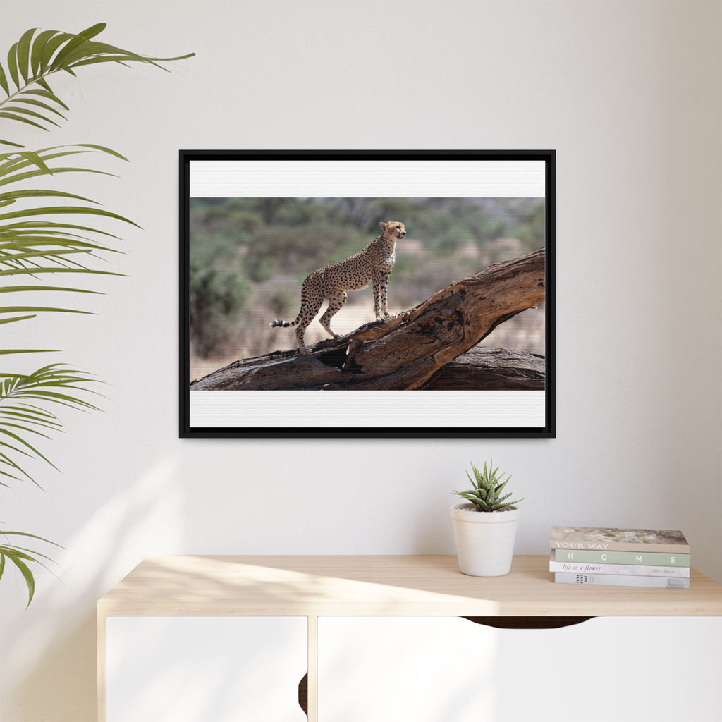 Painting Cheetah Matte Canvas, Framed (Multi-color)