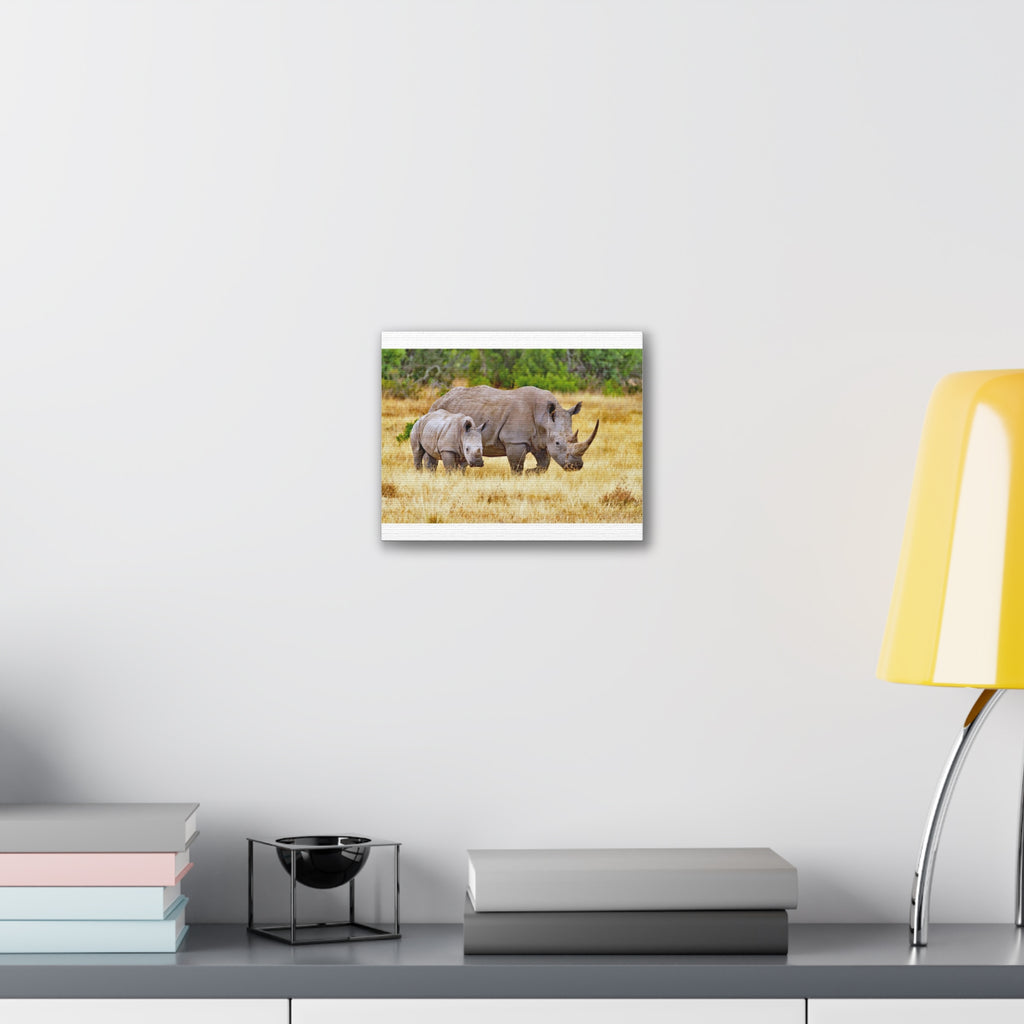 Painting Africa Rhino Canvas Stretched, 0.75"