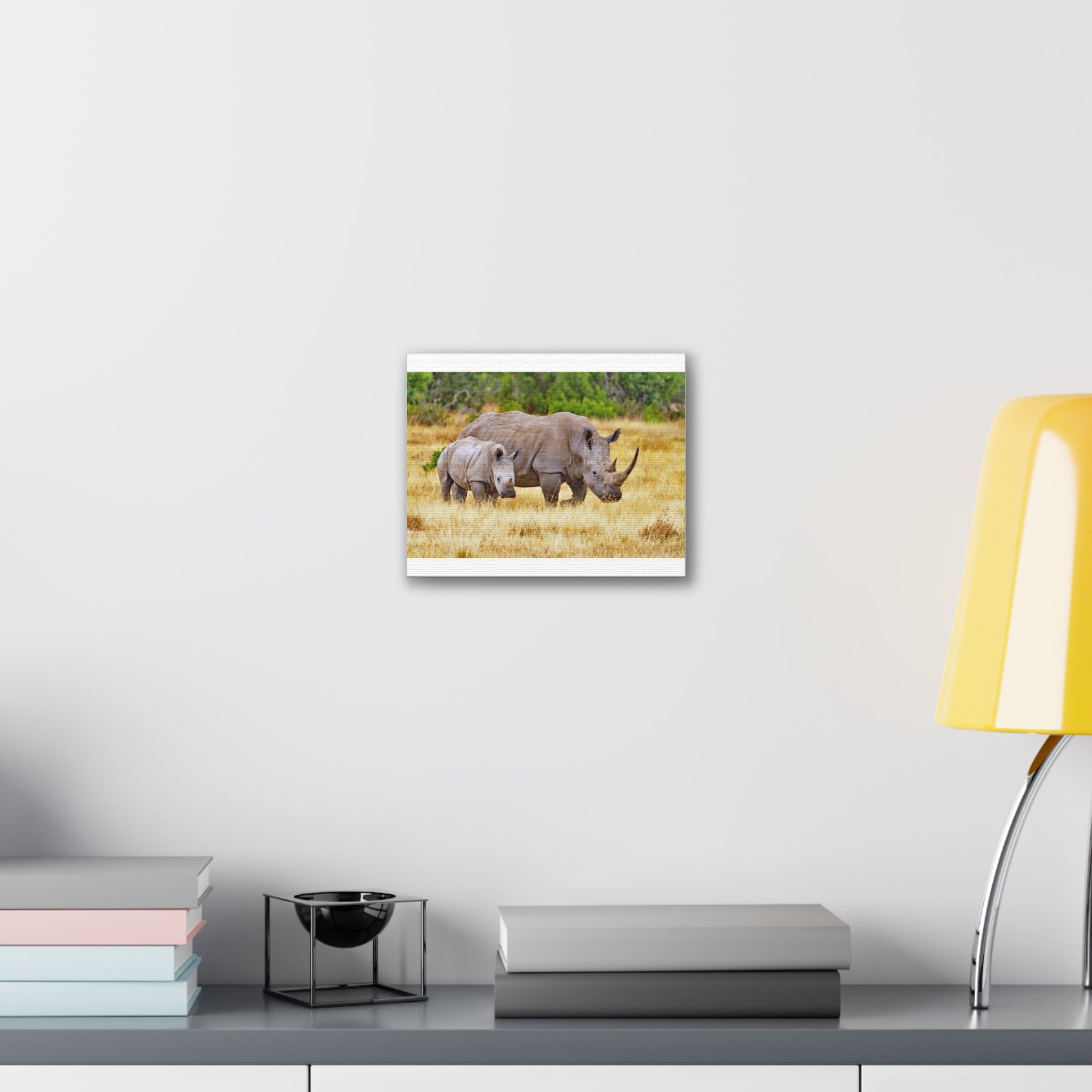Painting Africa Rhino Canvas Stretched, 0.75"