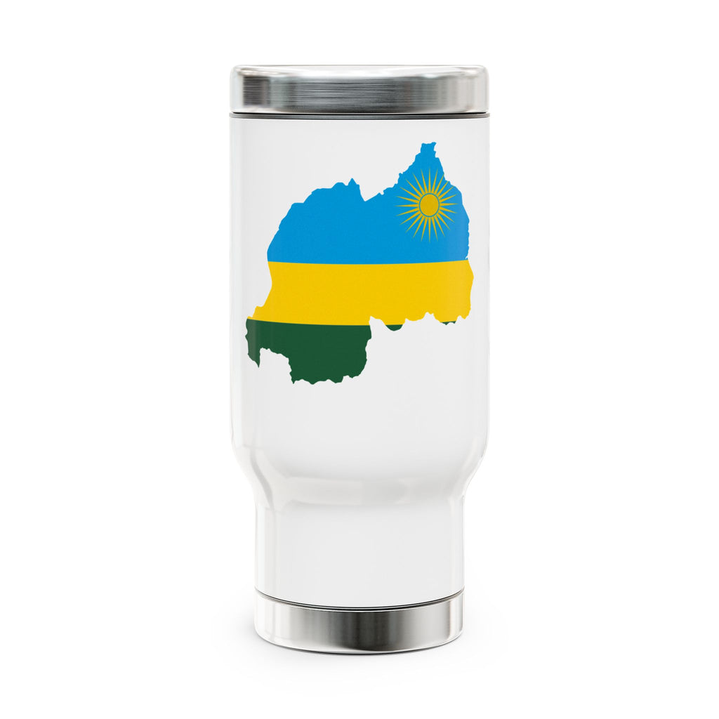 Rwanda Flag Stainless Stl Travel Mug with Handle, 14oz