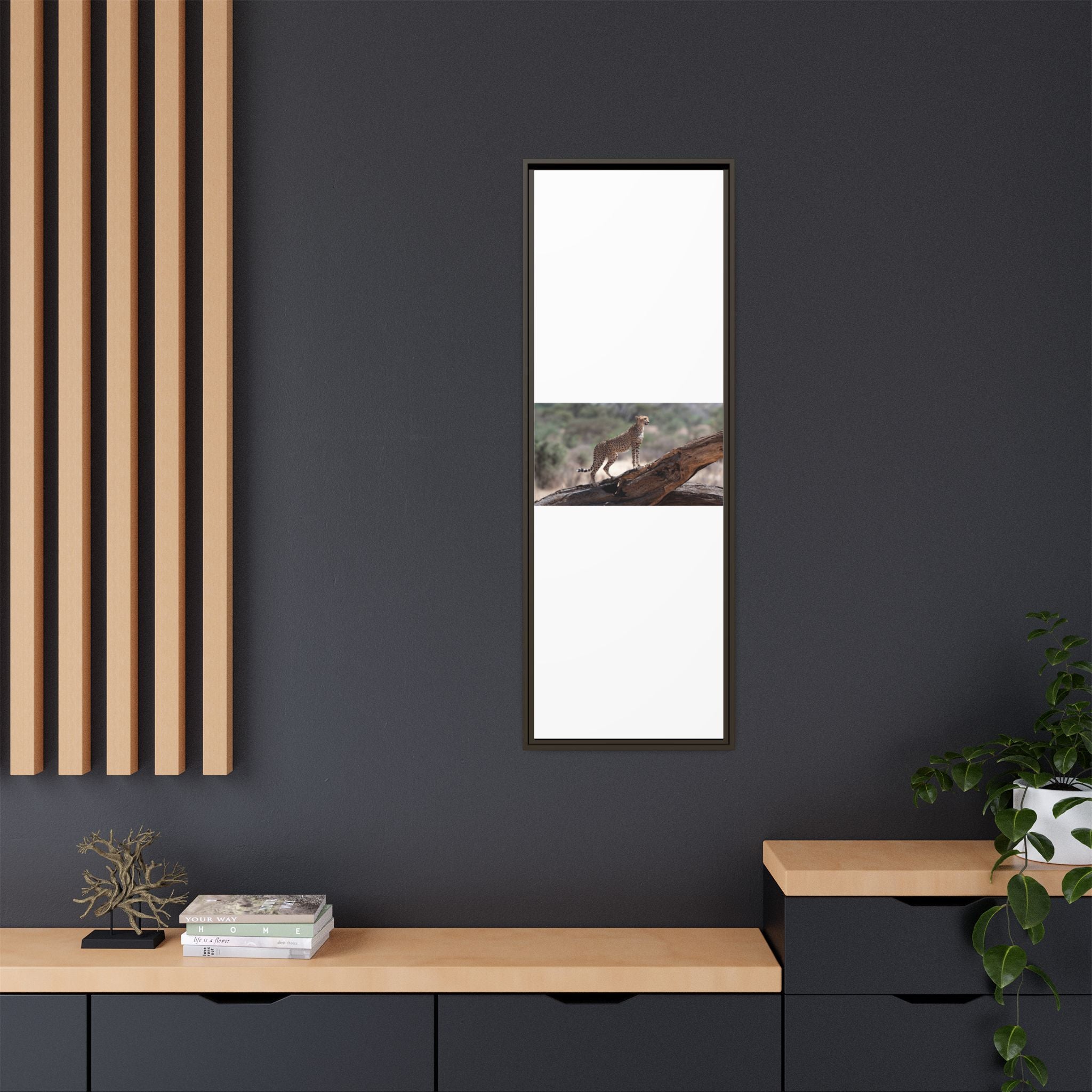 Painting Cheetah Matte Canvas, Framed (Multi-color)