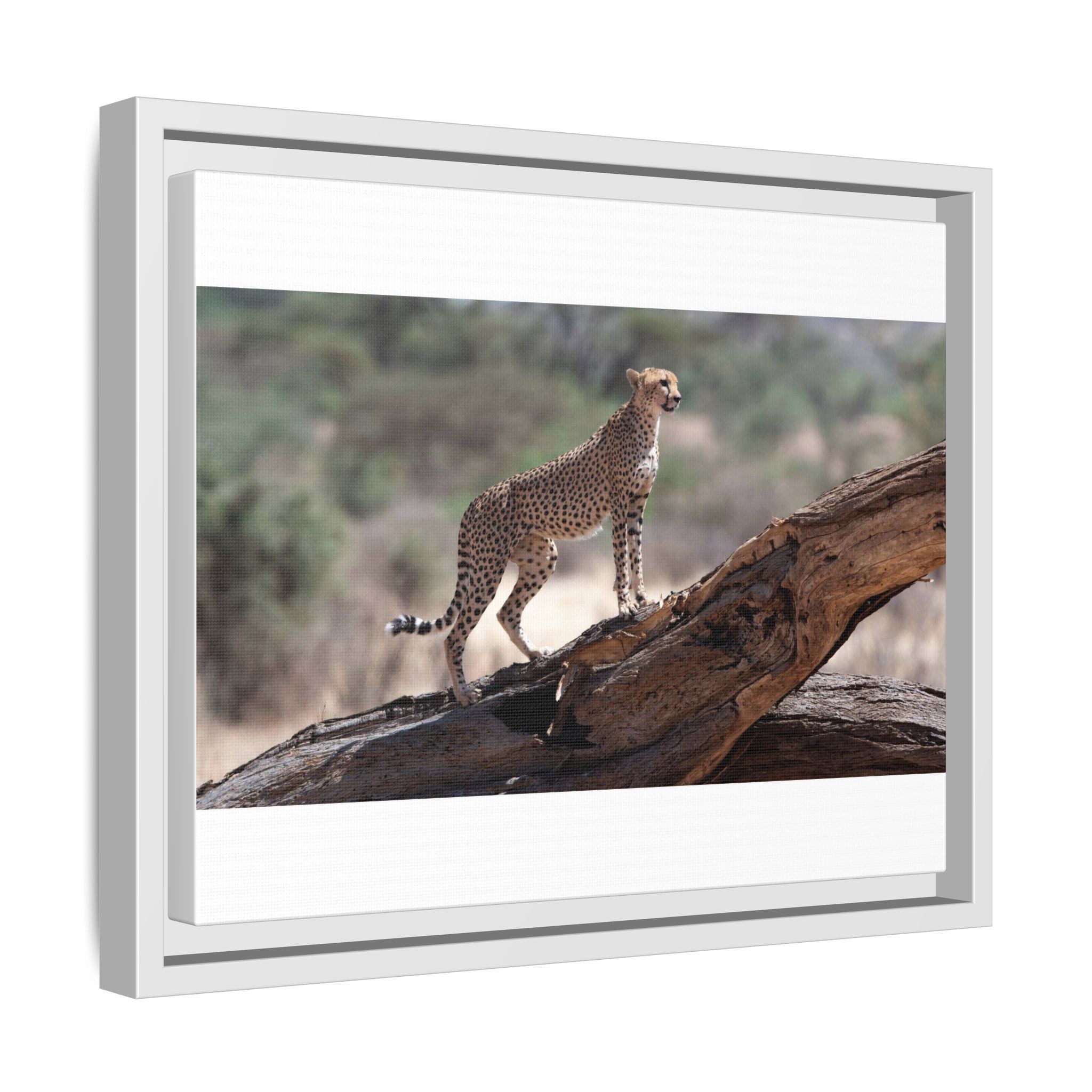 Painting Cheetah Matte Canvas, Framed (Multi-color)
