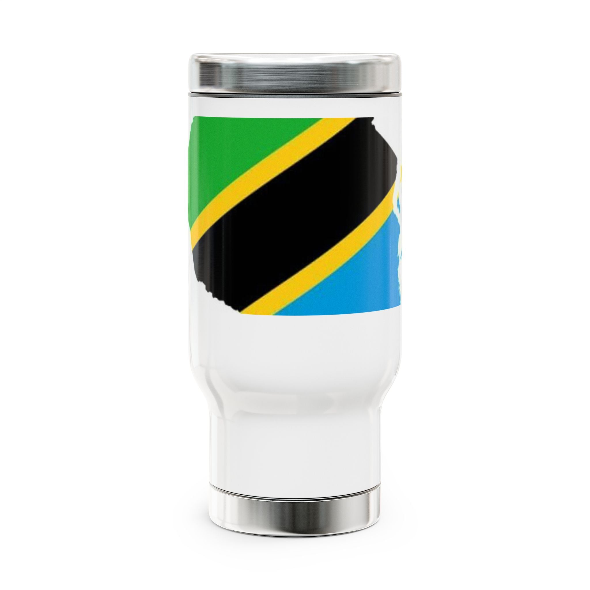 Tanzania Flag Stainless Stl Travel Mug with Handle, 14oz