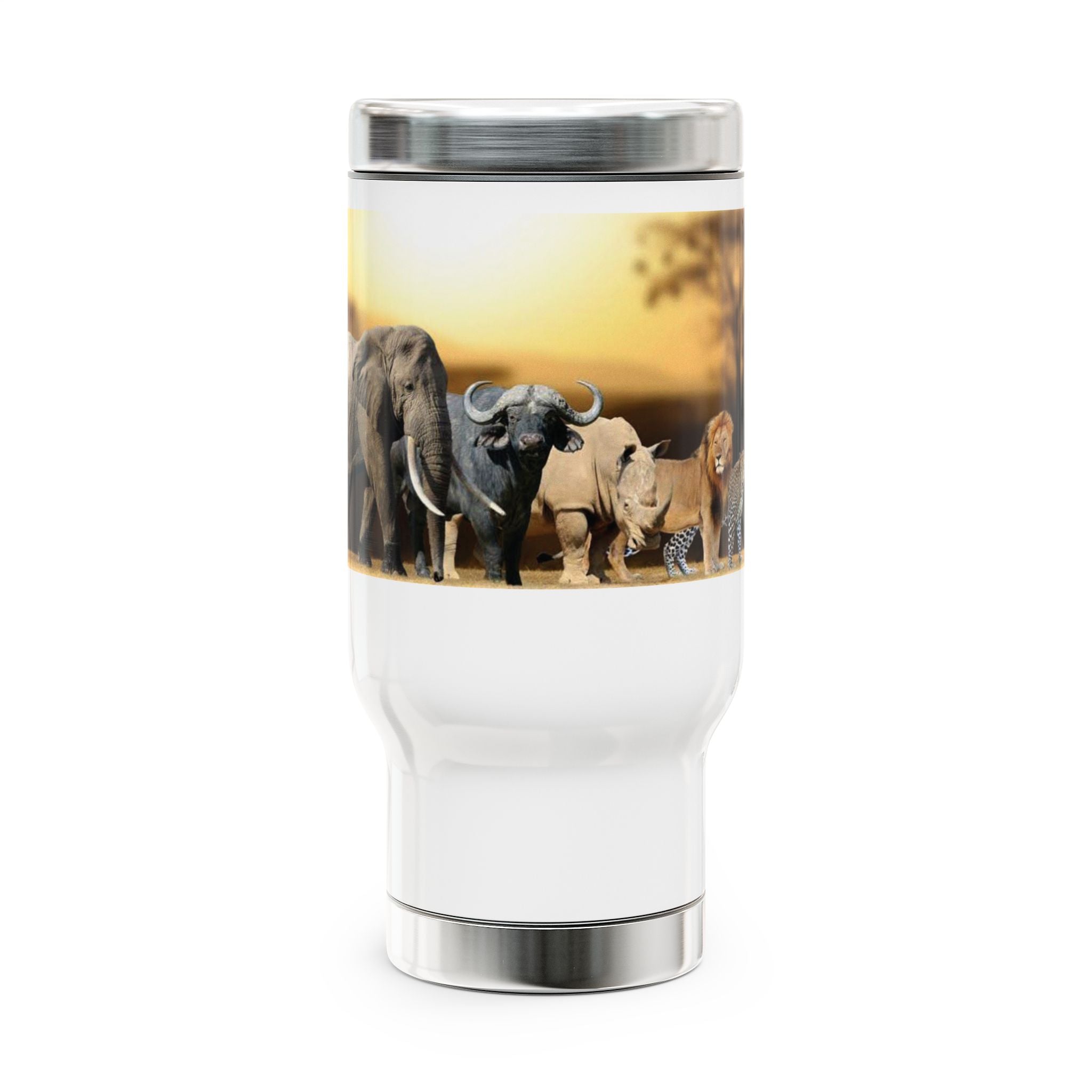 Stainless Steel Travel Mug with Handle, 14oz