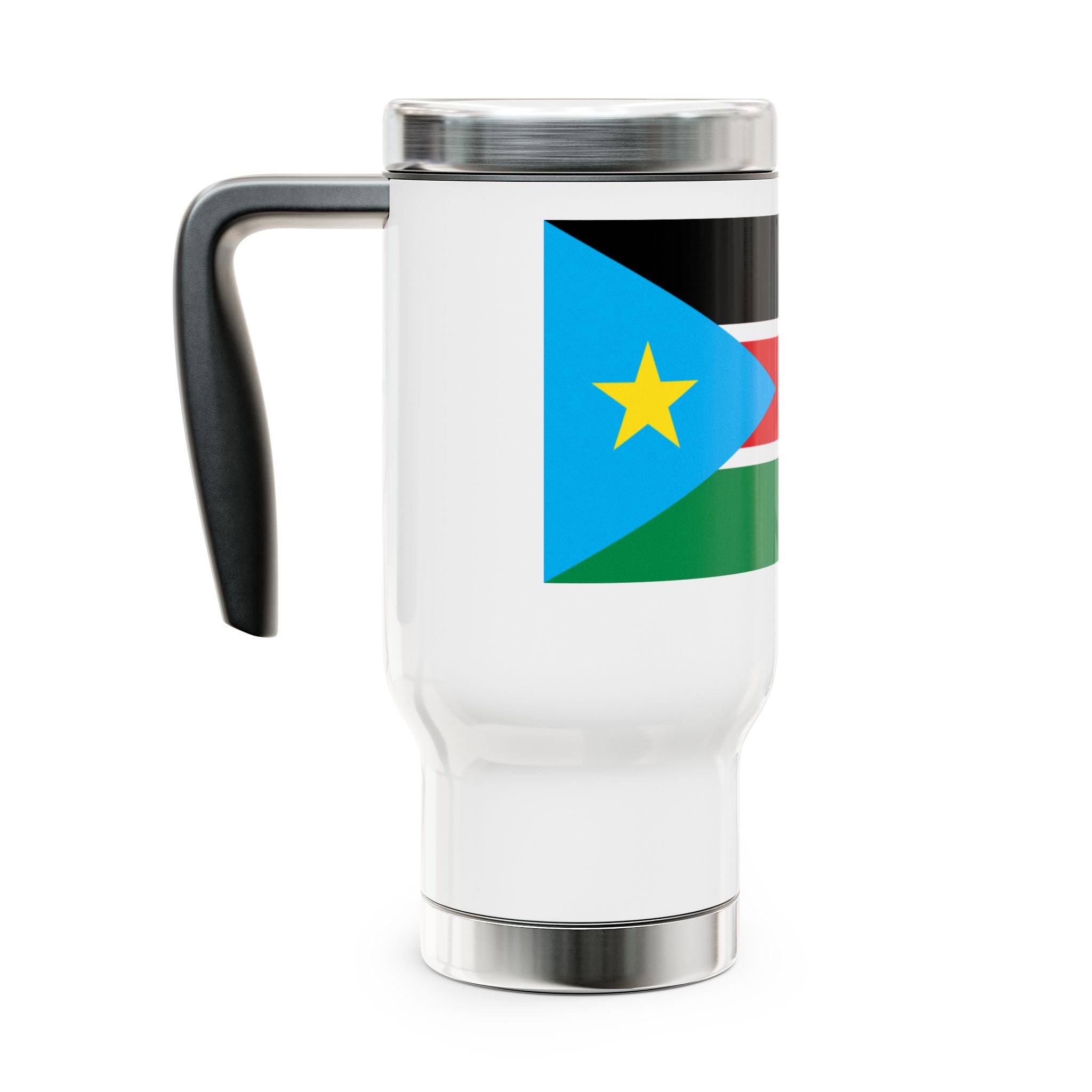South Sudan  Flag Stainless Stl Travel Mug with Handle, 14oz