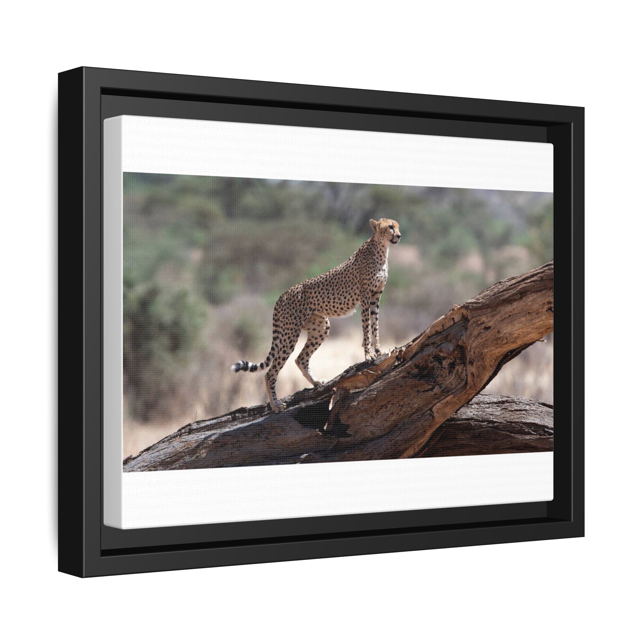 Painting Cheetah Matte Canvas, Framed (Multi-color)