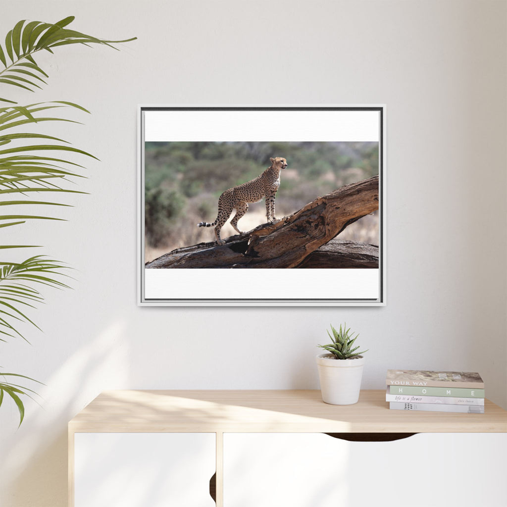 Painting Cheetah Matte Canvas, Framed (Multi-color)
