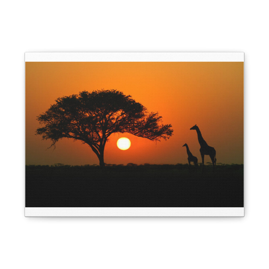 Painting Africa Giraffe Matte Canvas, Stretched, 1.25"