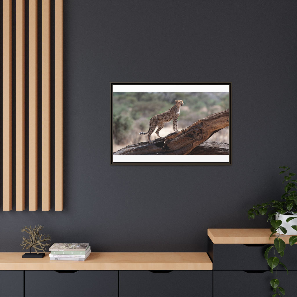 Painting Cheetah Matte Canvas, Framed (Multi-color)