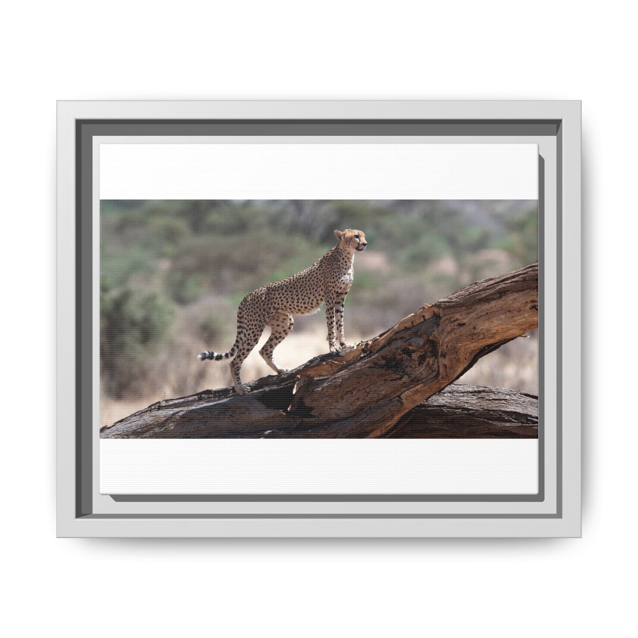 Painting Cheetah Matte Canvas, Framed (Multi-color)