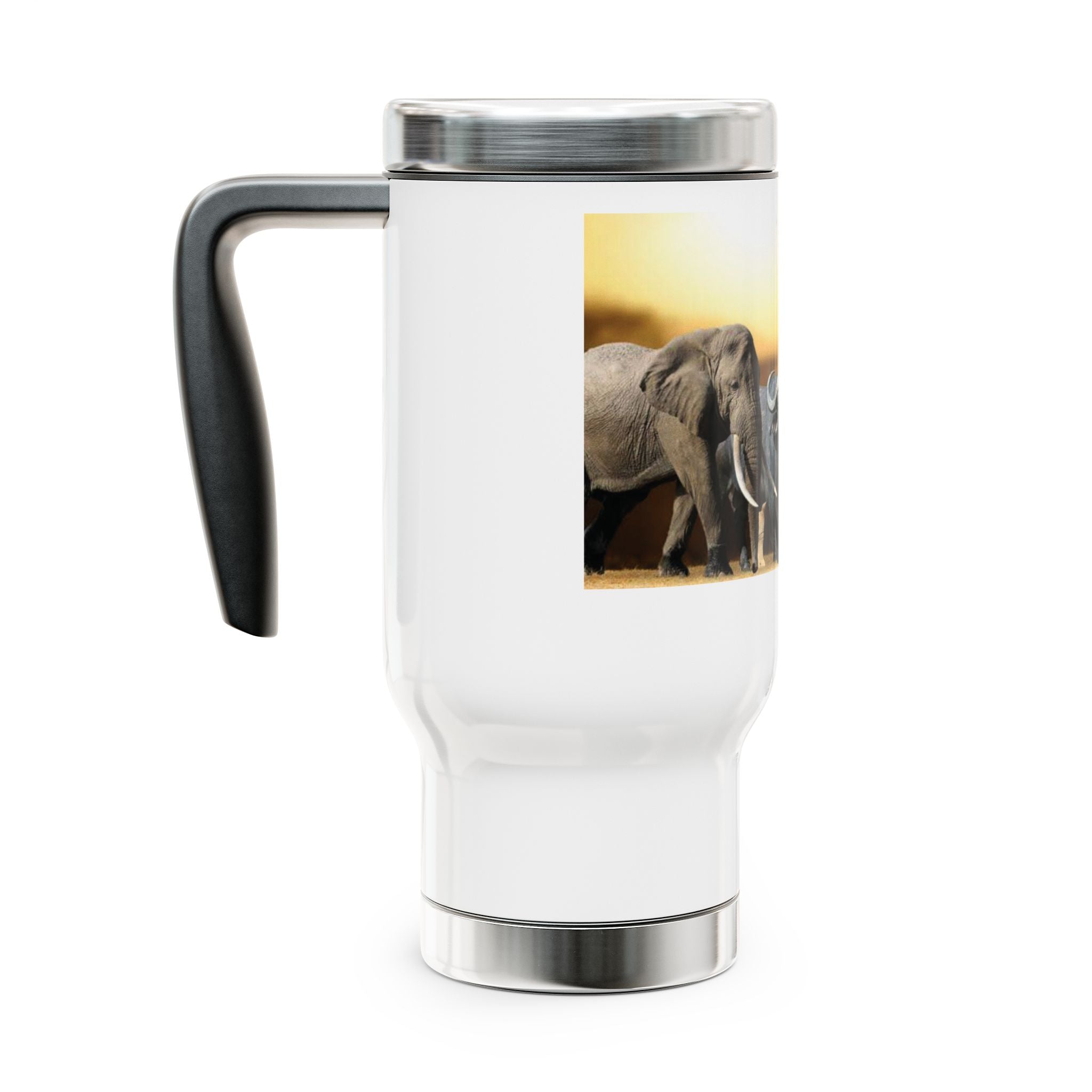 Stainless Steel Travel Mug with Handle, 14oz