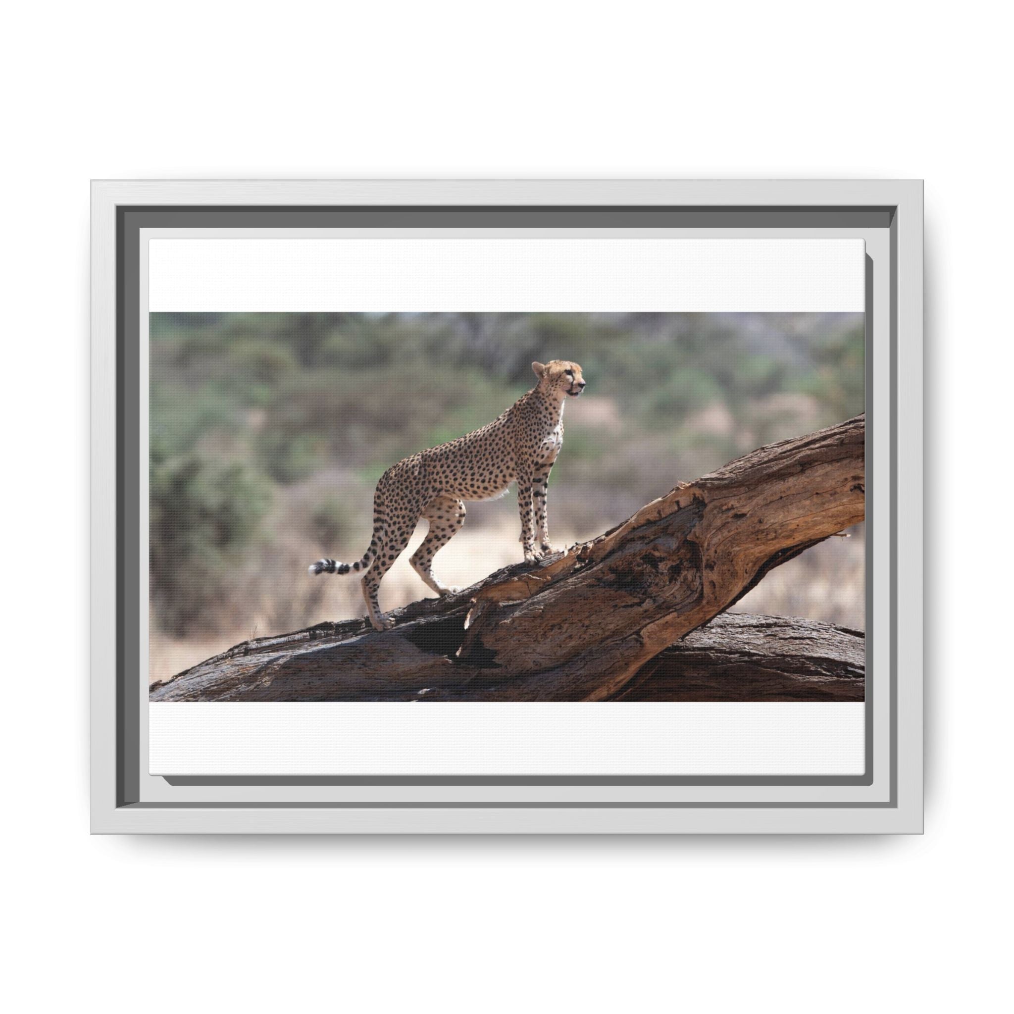 Painting Cheetah Matte Canvas, Framed (Multi-color)