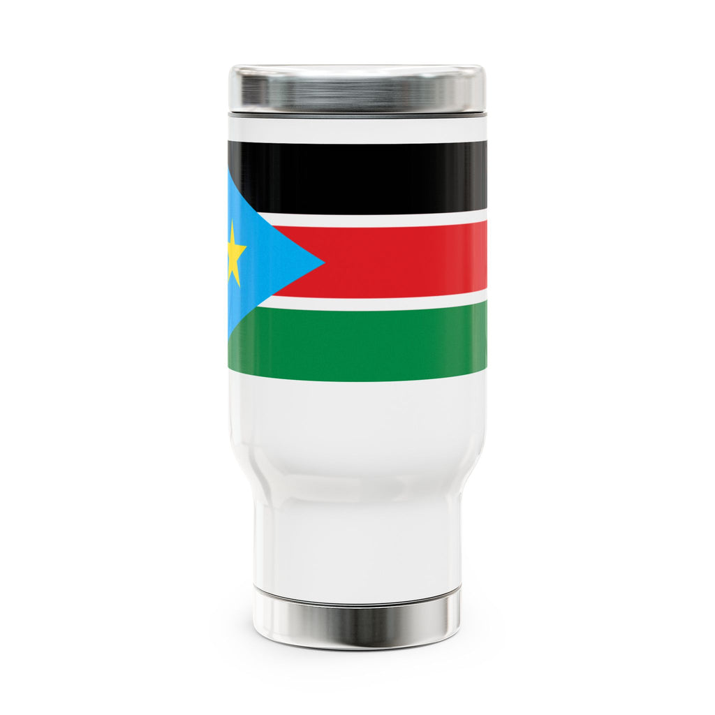 South Sudan  Flag Stainless Stl Travel Mug with Handle, 14oz