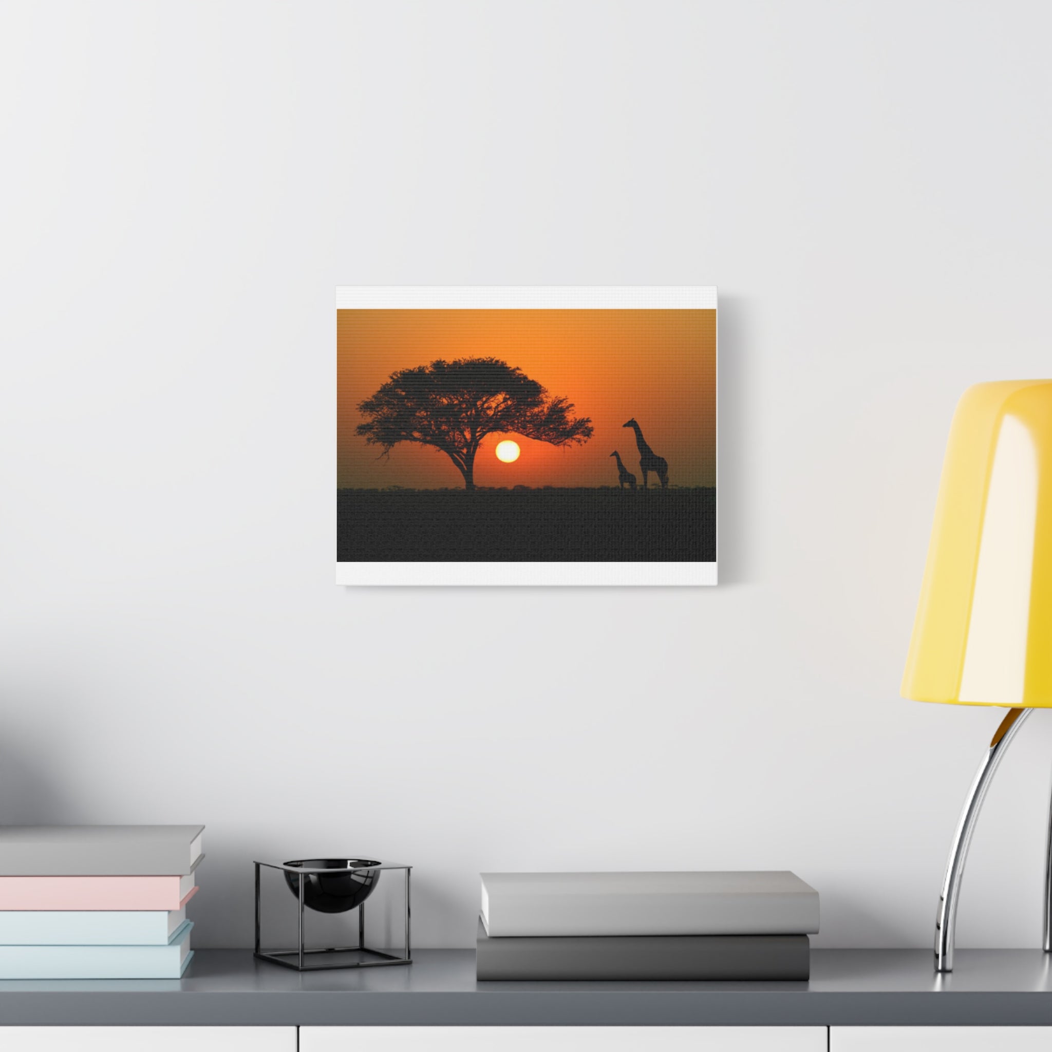 Painting Africa Giraffe Matte Canvas, Stretched, 1.25"