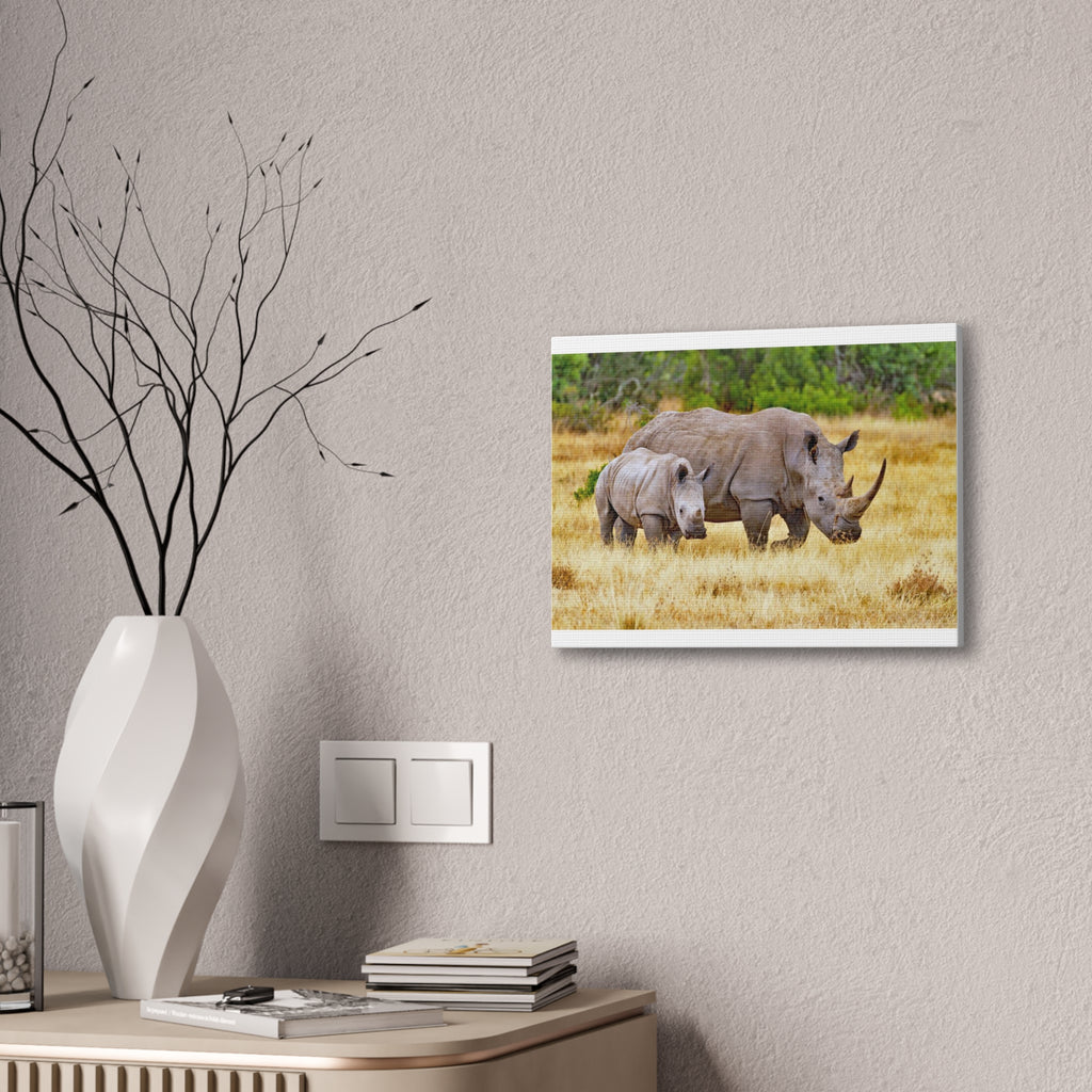 Painting Africa Rhino Canvas Stretched, 0.75"
