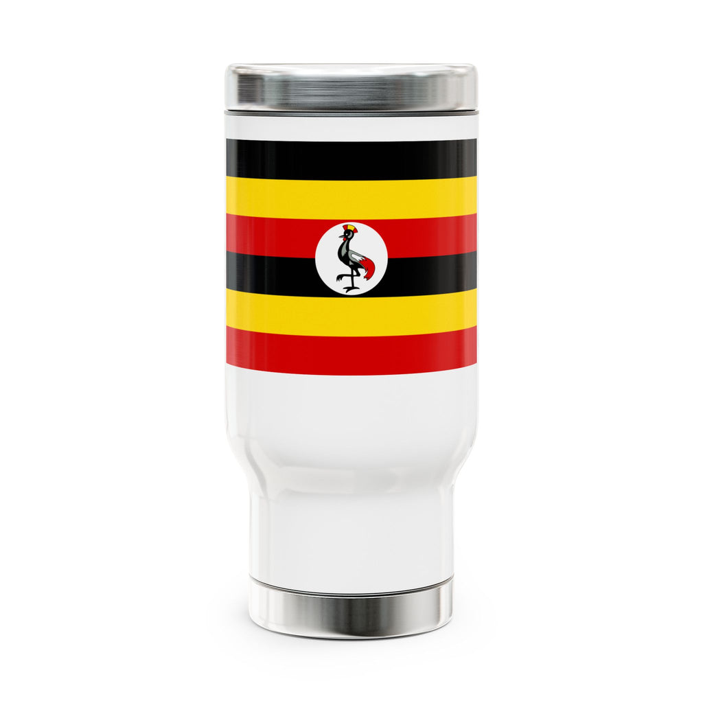 Uganda Stainless Stl Travel Mug with Handle, 14oz