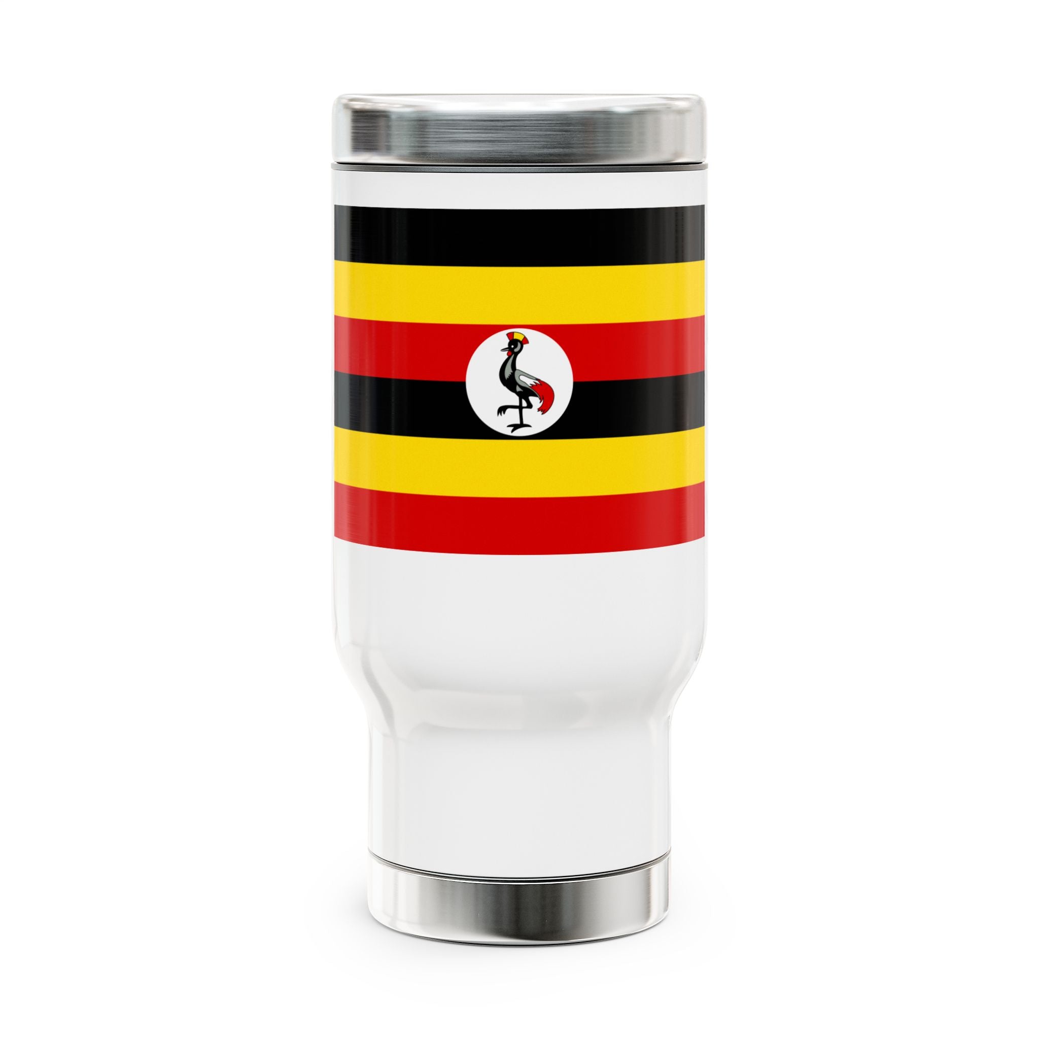 Uganda Stainless Stl Travel Mug with Handle, 14oz