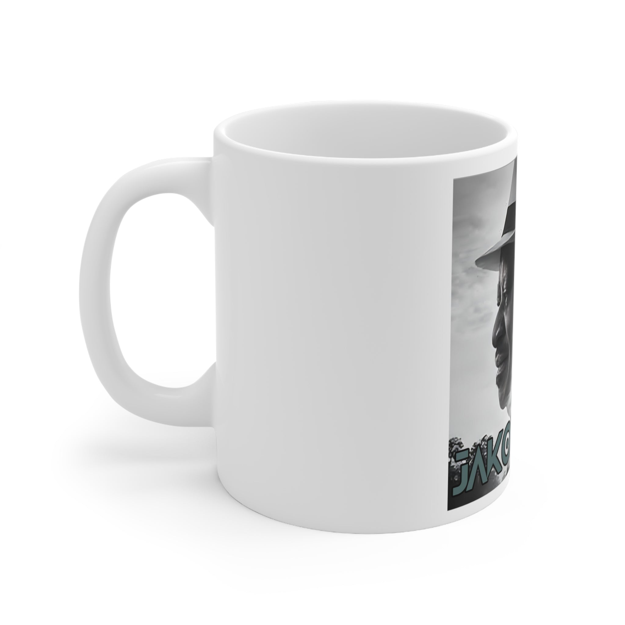 Raila Jakom 2 White Ceramic Mug, 11oz