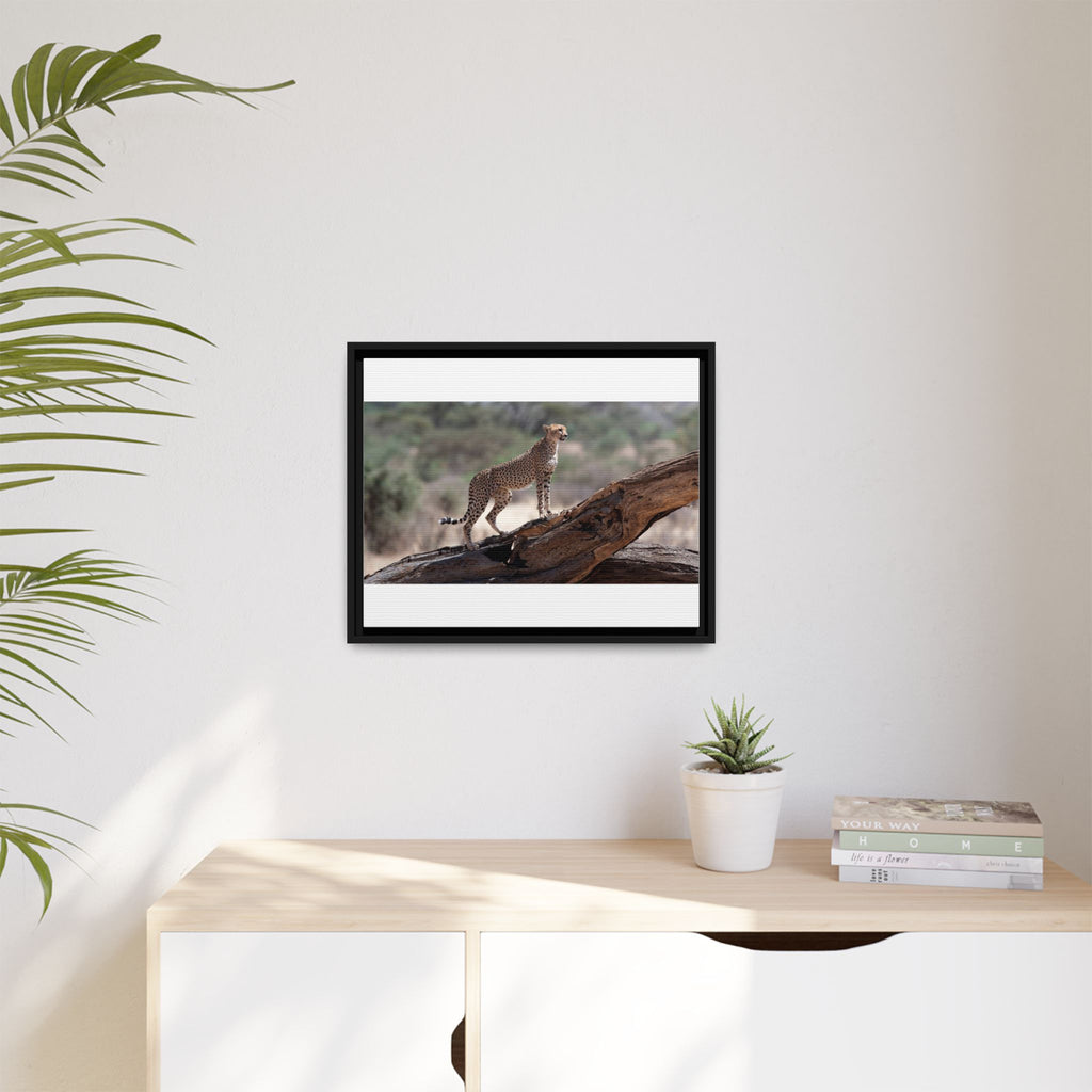Painting Cheetah Matte Canvas, Framed (Multi-color)