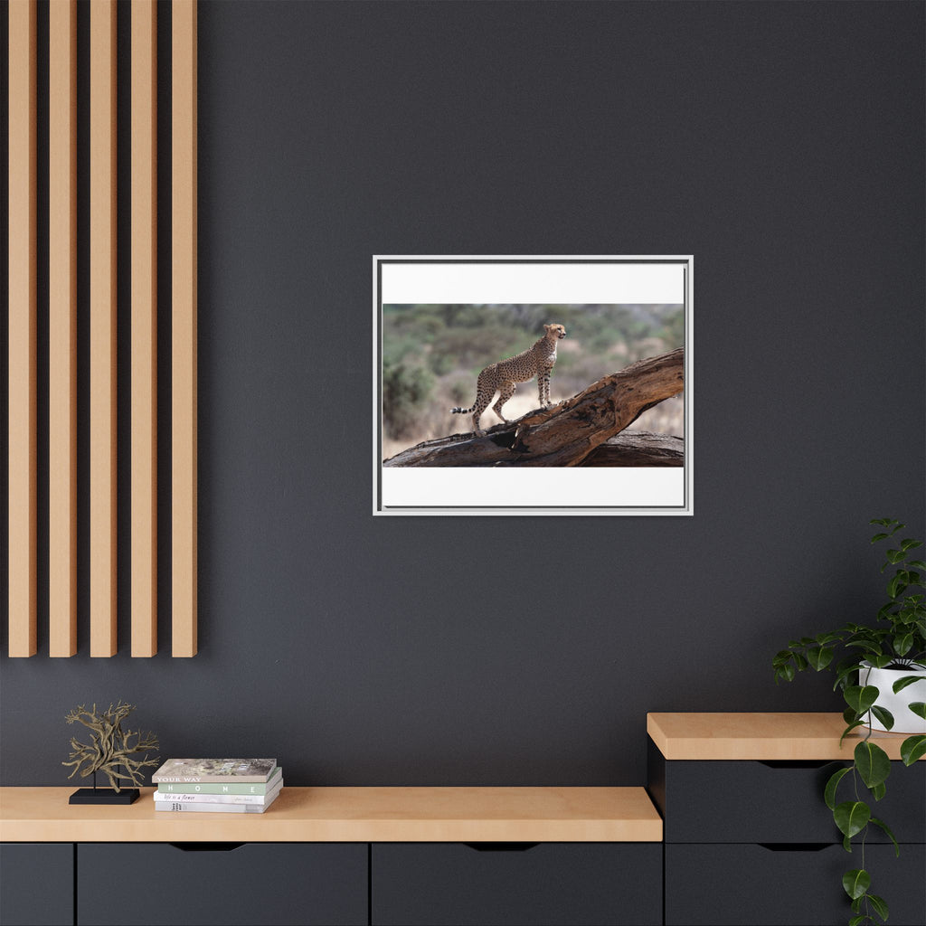 Painting Cheetah Matte Canvas, Framed (Multi-color)