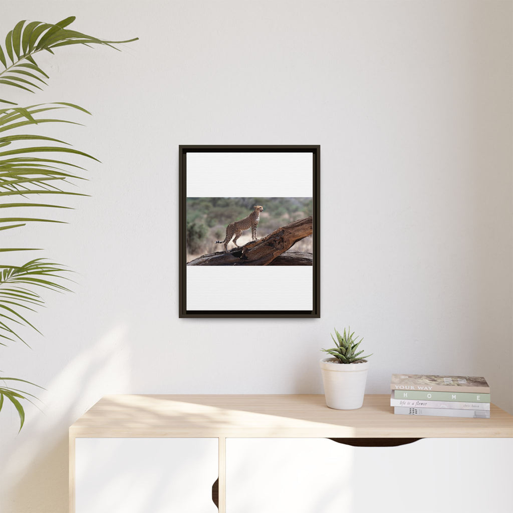 Painting Cheetah Matte Canvas, Framed (Multi-color)