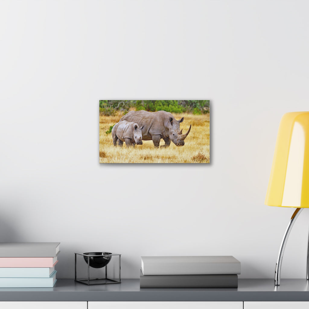 Painting Africa Rhino Canvas Stretched, 0.75"