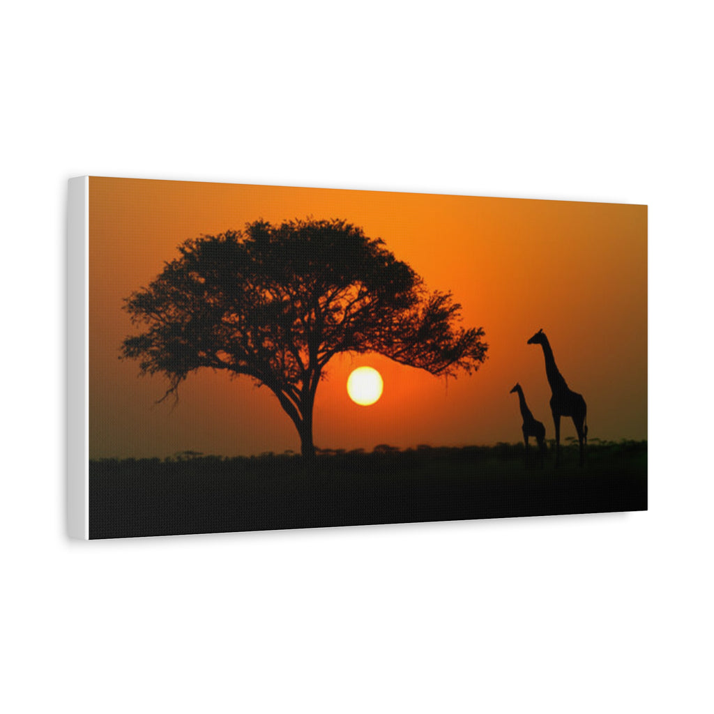 Painting Africa Giraffe Matte Canvas, Stretched, 1.25"