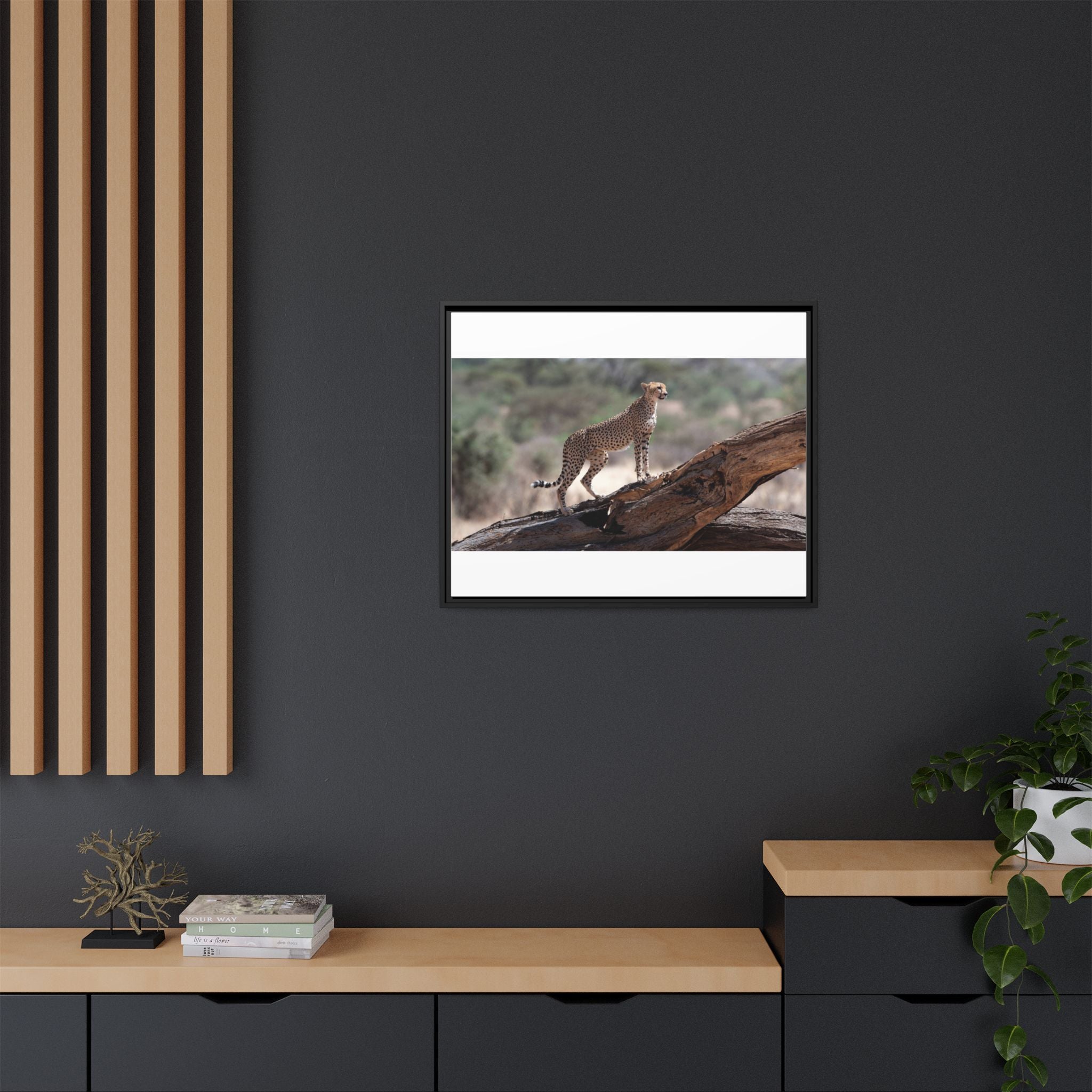 Painting Cheetah Matte Canvas, Framed (Multi-color)