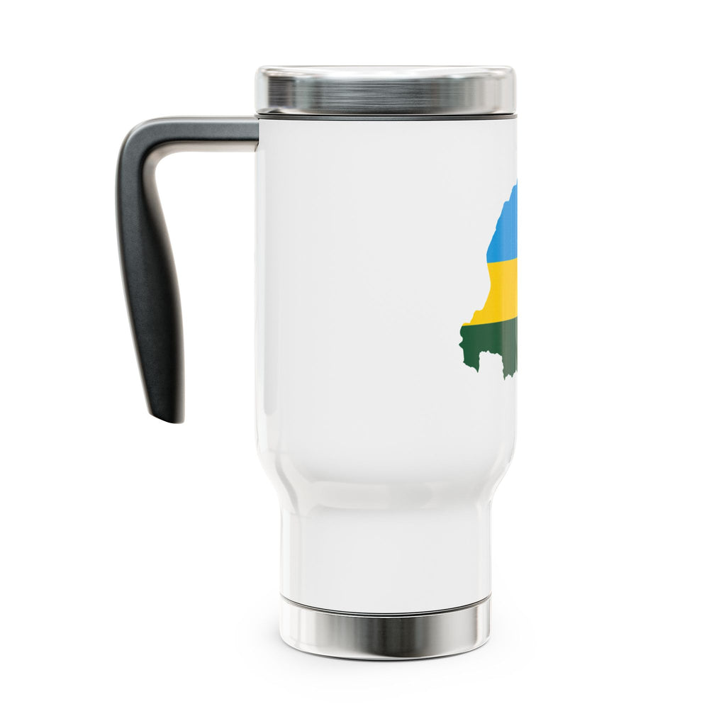 Rwanda Flag Stainless Stl Travel Mug with Handle, 14oz