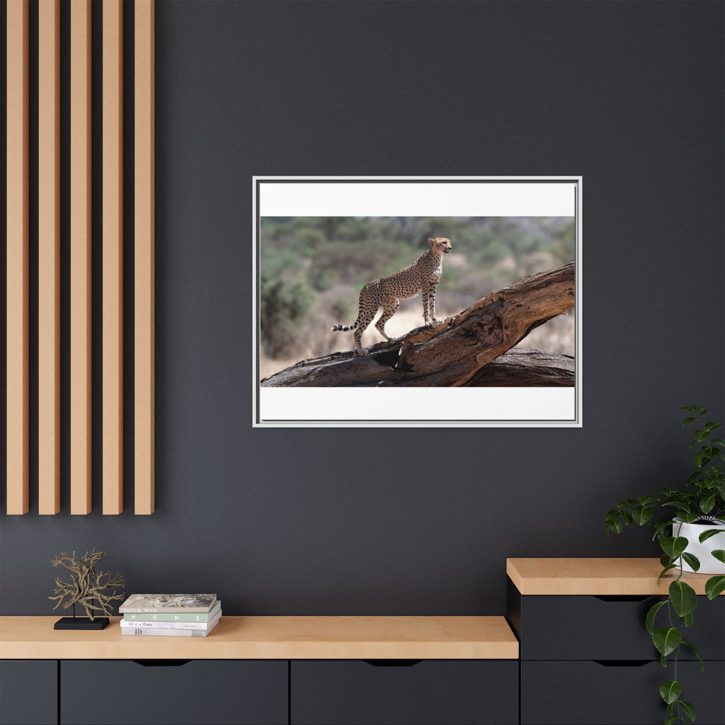 Painting Cheetah Matte Canvas, Framed (Multi-color)