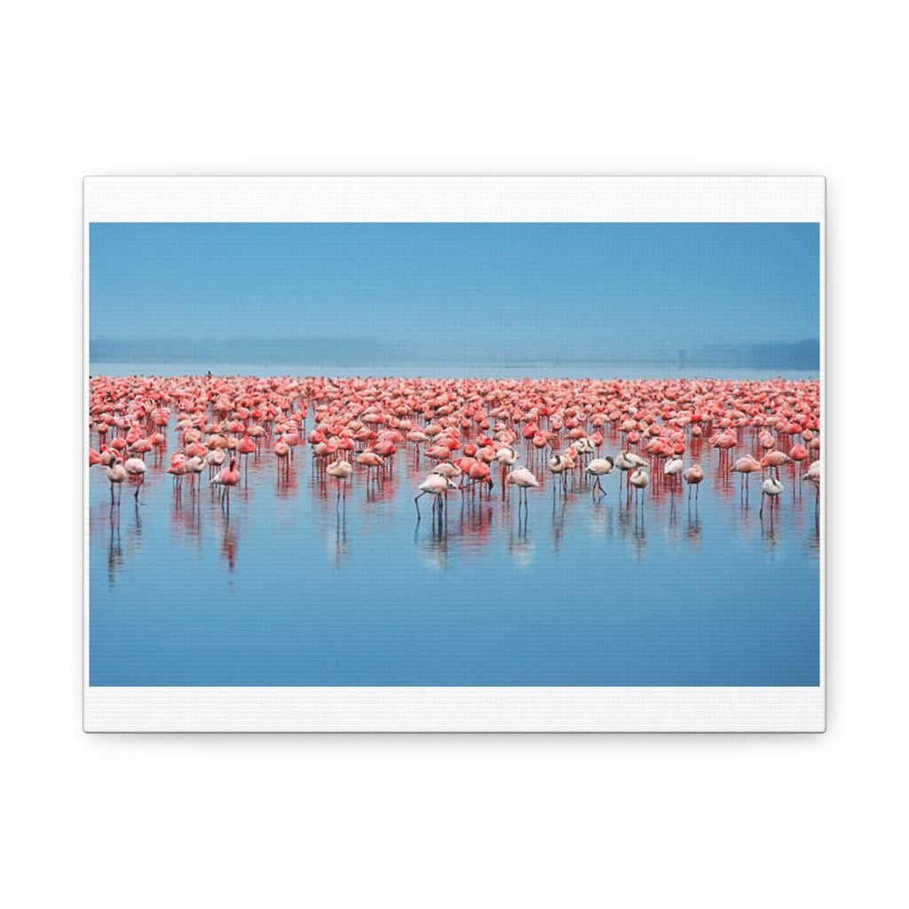 Painting Africa Flamingos Matte Canvas, Stretched, 1.25"
