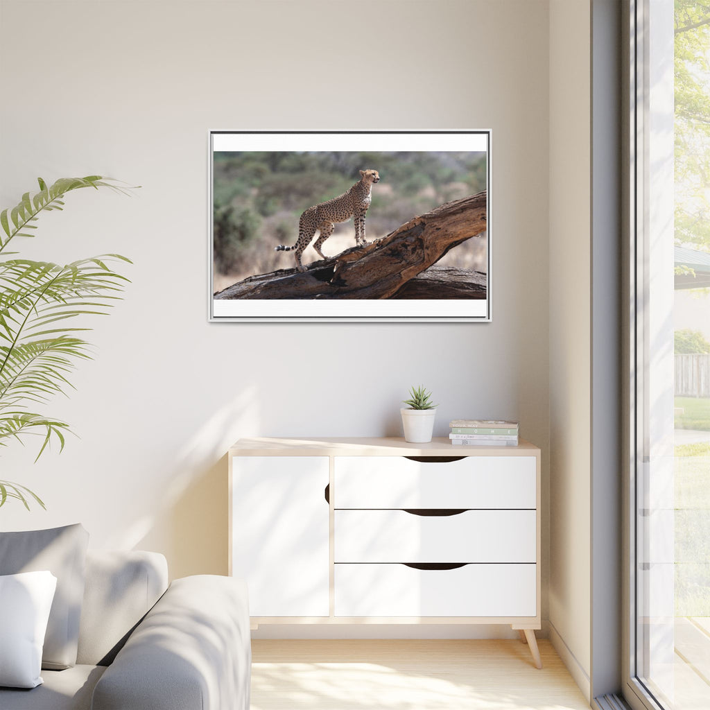 Painting Cheetah Matte Canvas, Framed (Multi-color)