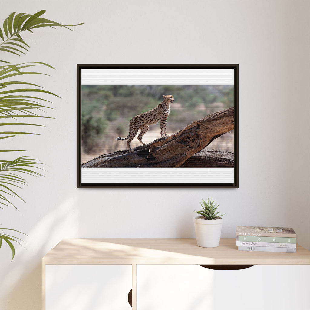 Painting Cheetah Matte Canvas, Framed (Multi-color)