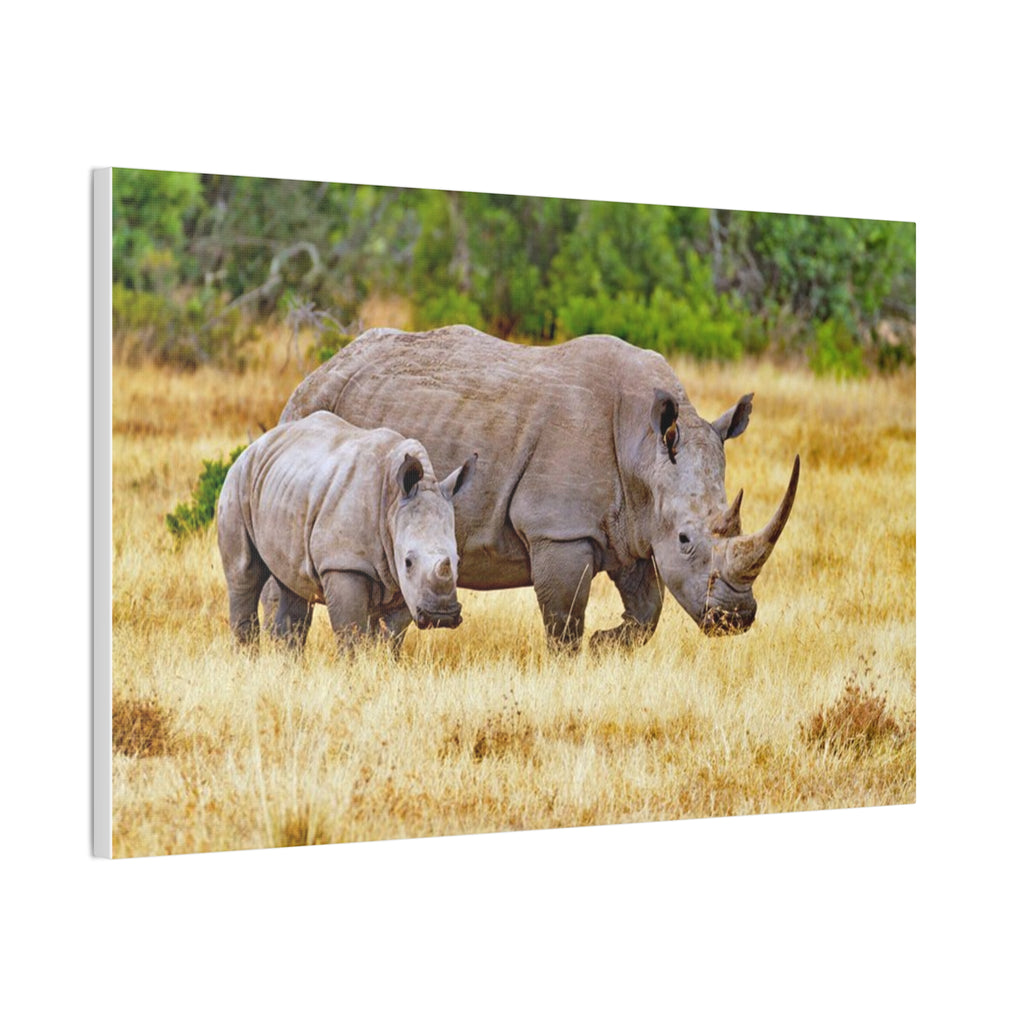 Painting Africa Rhino Canvas Stretched, 0.75"