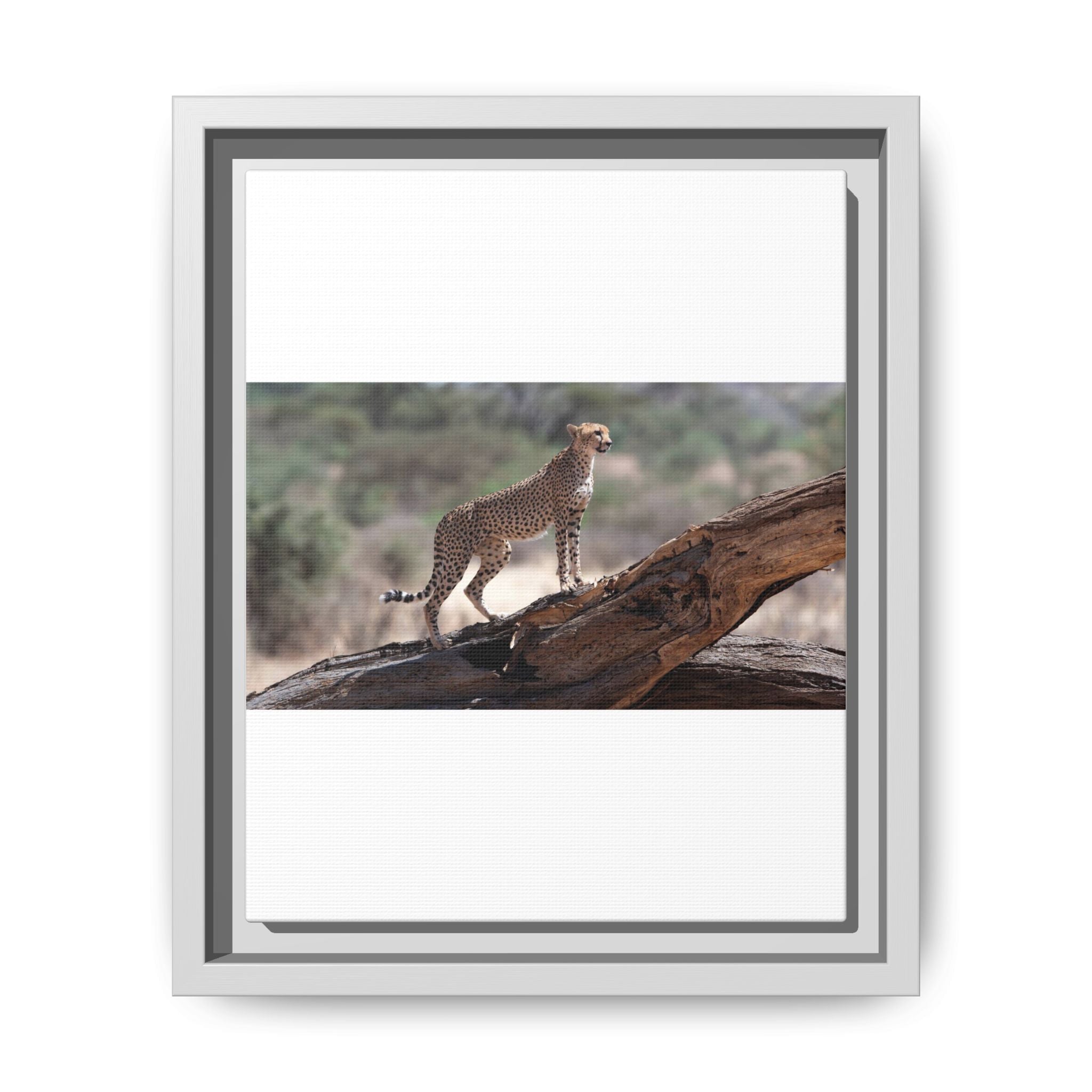 Painting Cheetah Matte Canvas, Framed (Multi-color)