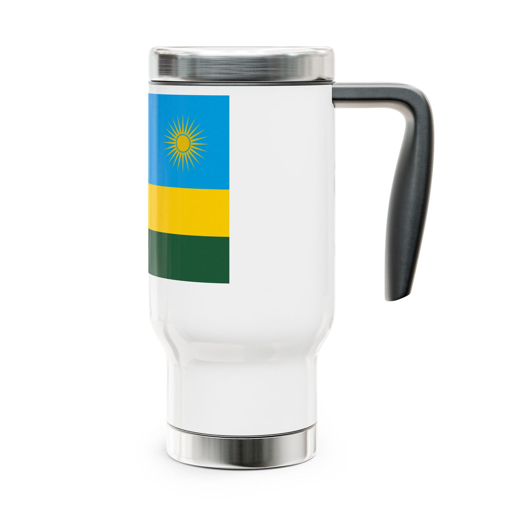 Rwanda Flag Stainless Stl Travel Mug with Handle, 14oz