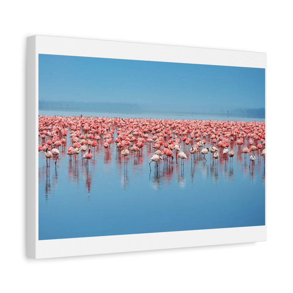Painting Africa Flamingos Matte Canvas, Stretched, 1.25"