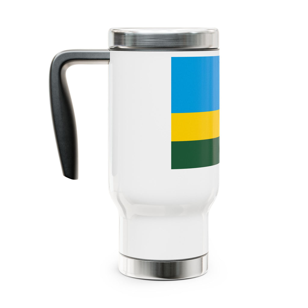 Rwanda Flag Stainless Stl Travel Mug with Handle, 14oz