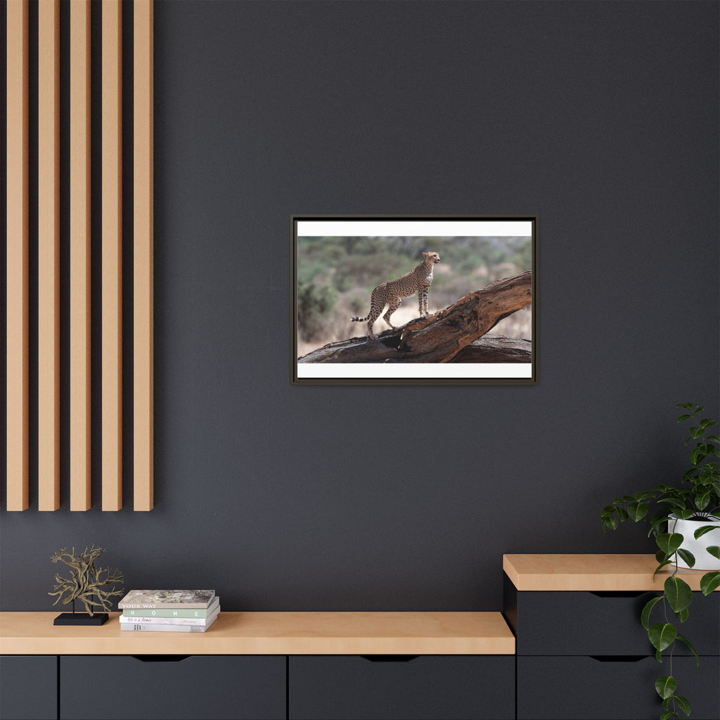 Painting Cheetah Matte Canvas, Framed (Multi-color)