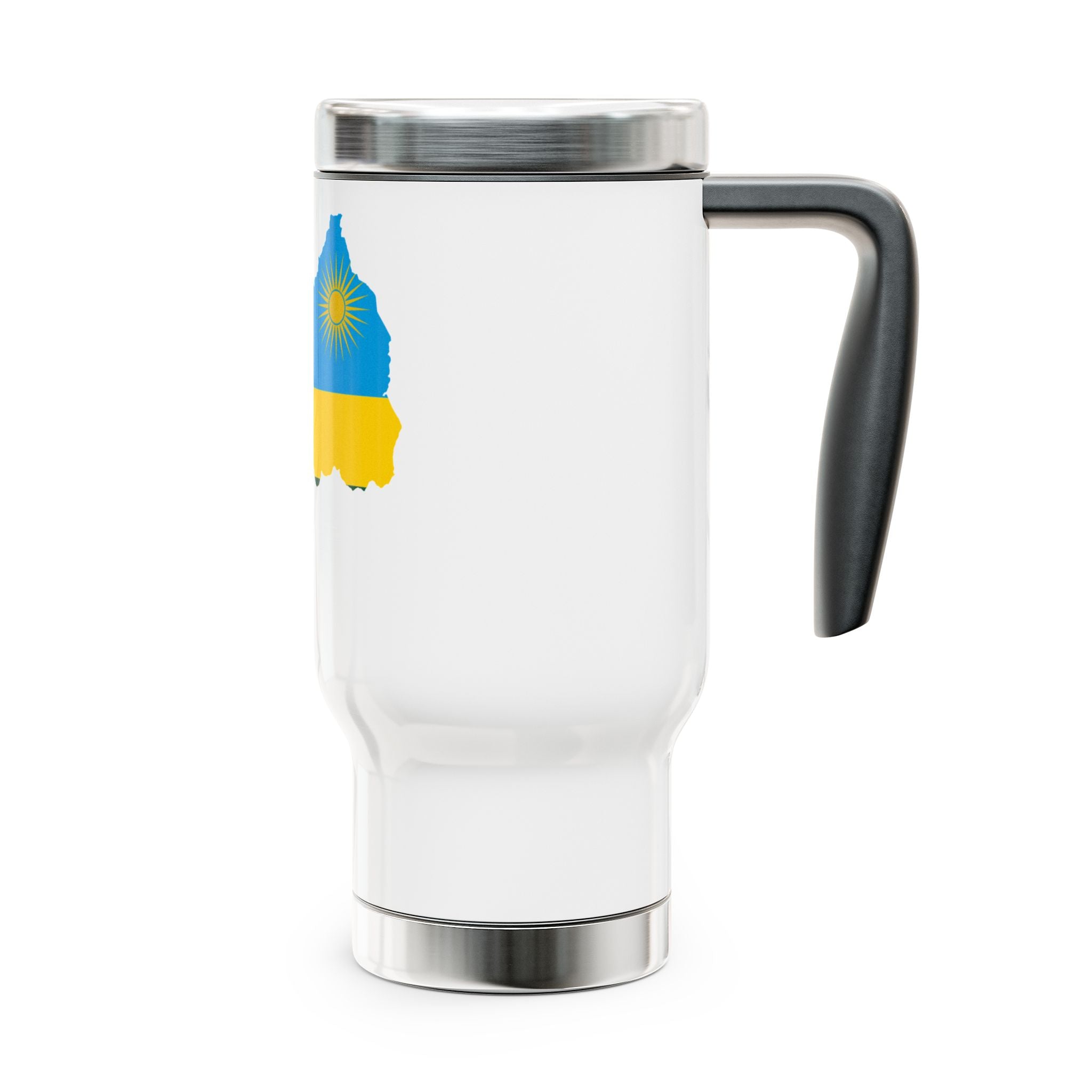 Rwanda Flag Stainless Stl Travel Mug with Handle, 14oz